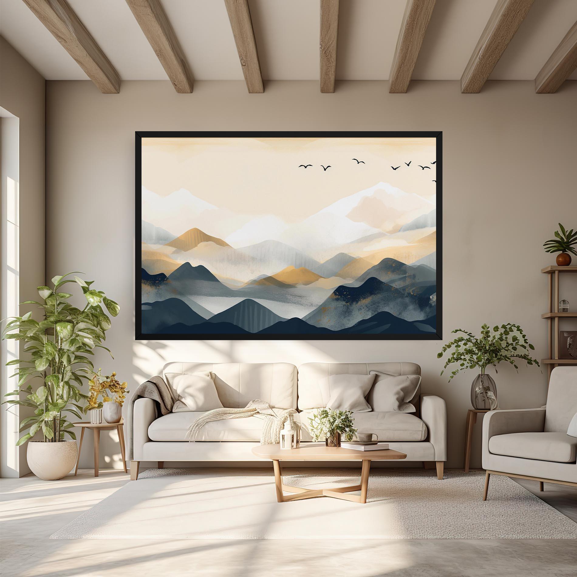 Vászonkép Gold Foggy Blue mockup 6