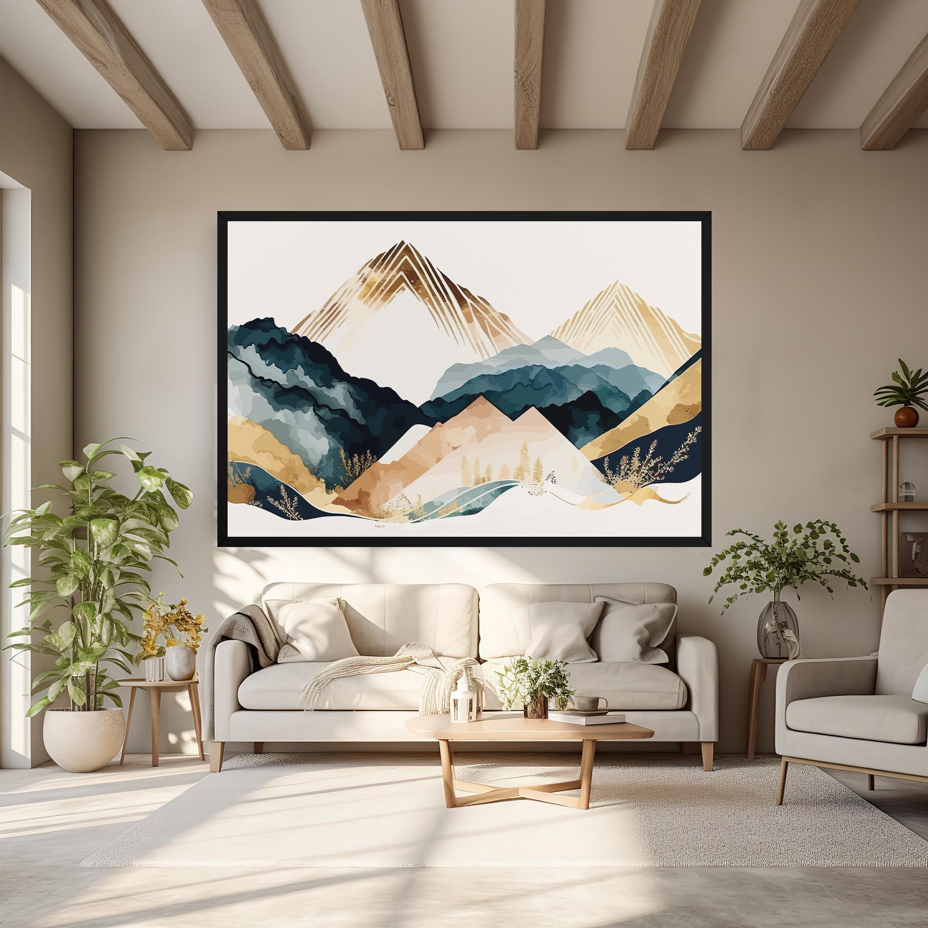 Vászonkép Gold Green Mountain mockup 6