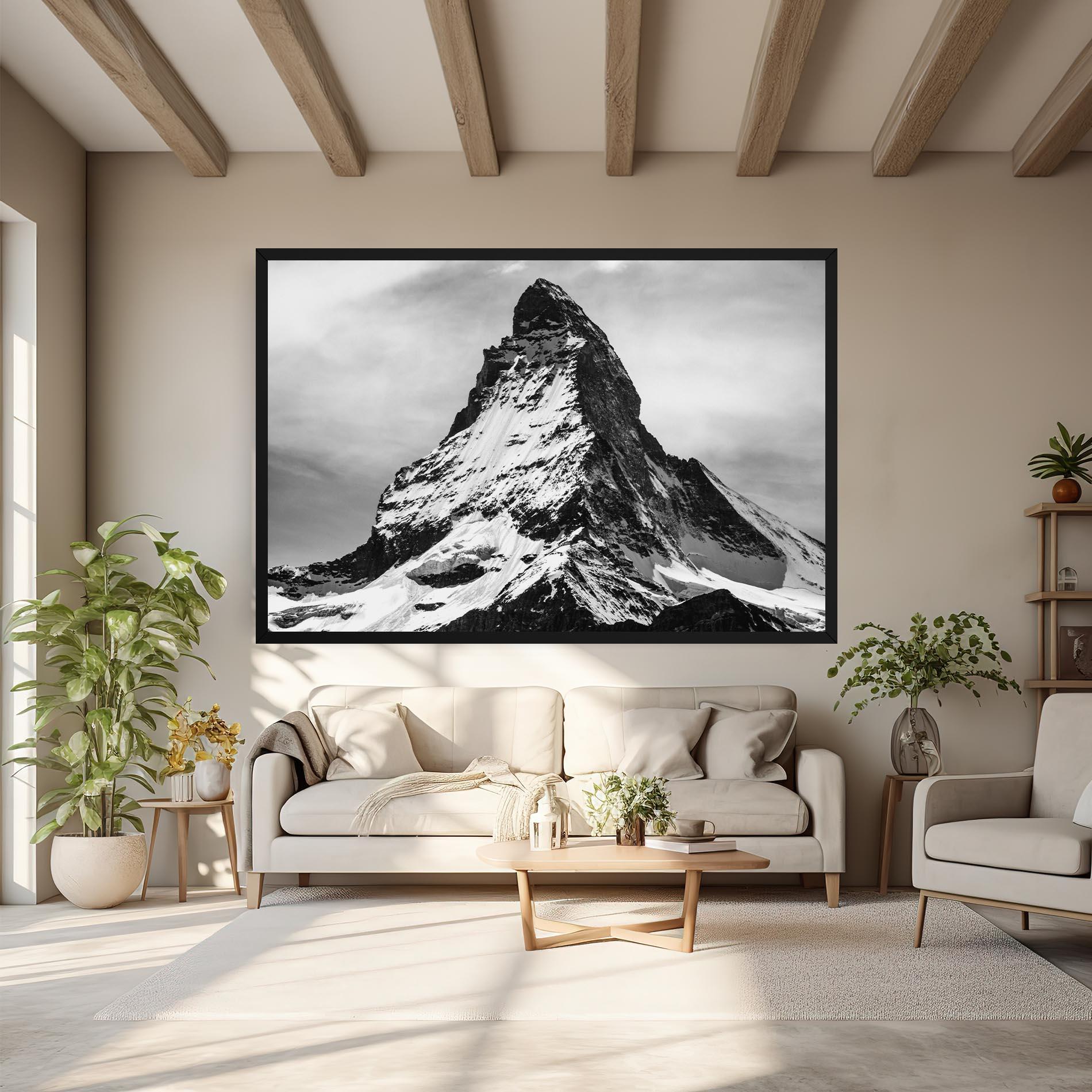 Vászonkép Snowy Black Mountain mockup 6