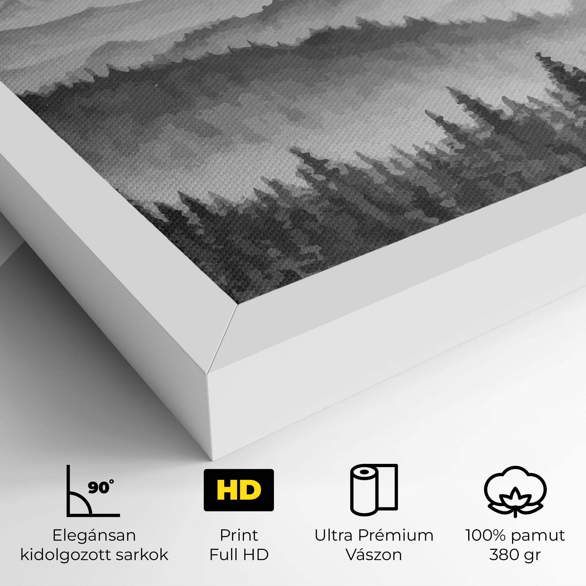 Vászonkép Grey Mountain Drawing mockup 4