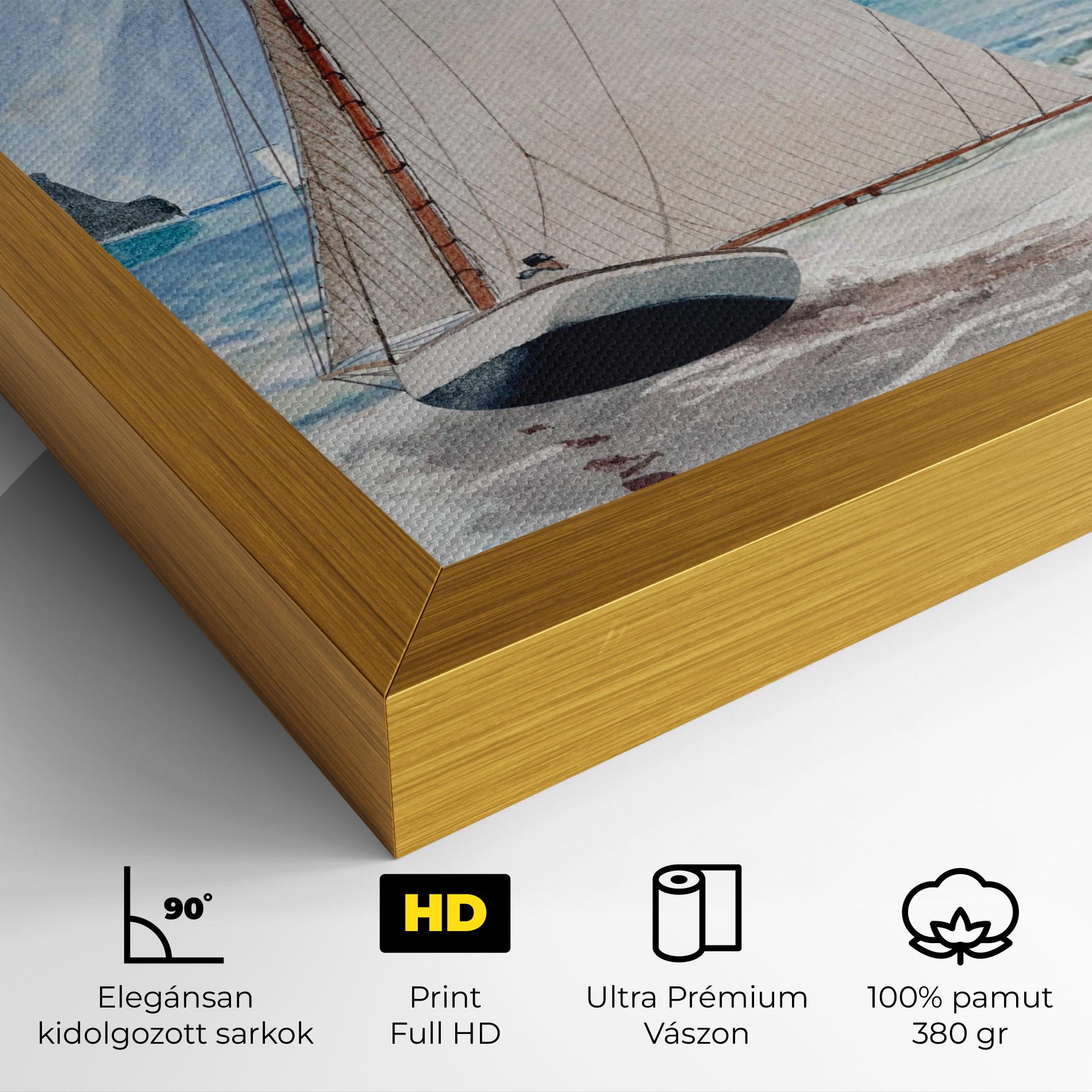 Vászonkép Boat Mountain View mockup 4