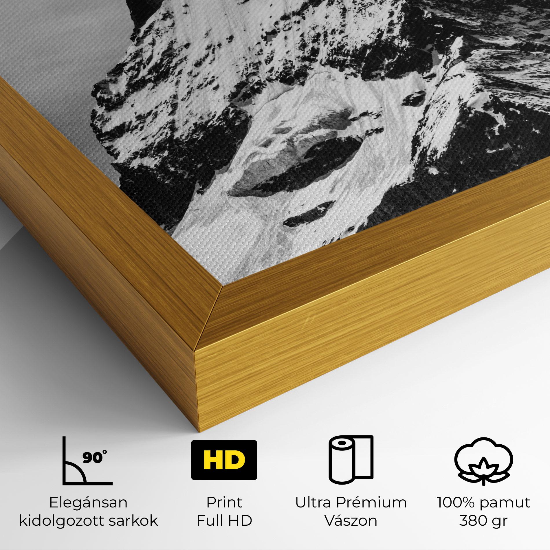 Vászonkép Snowy Black Mountain mockup 4