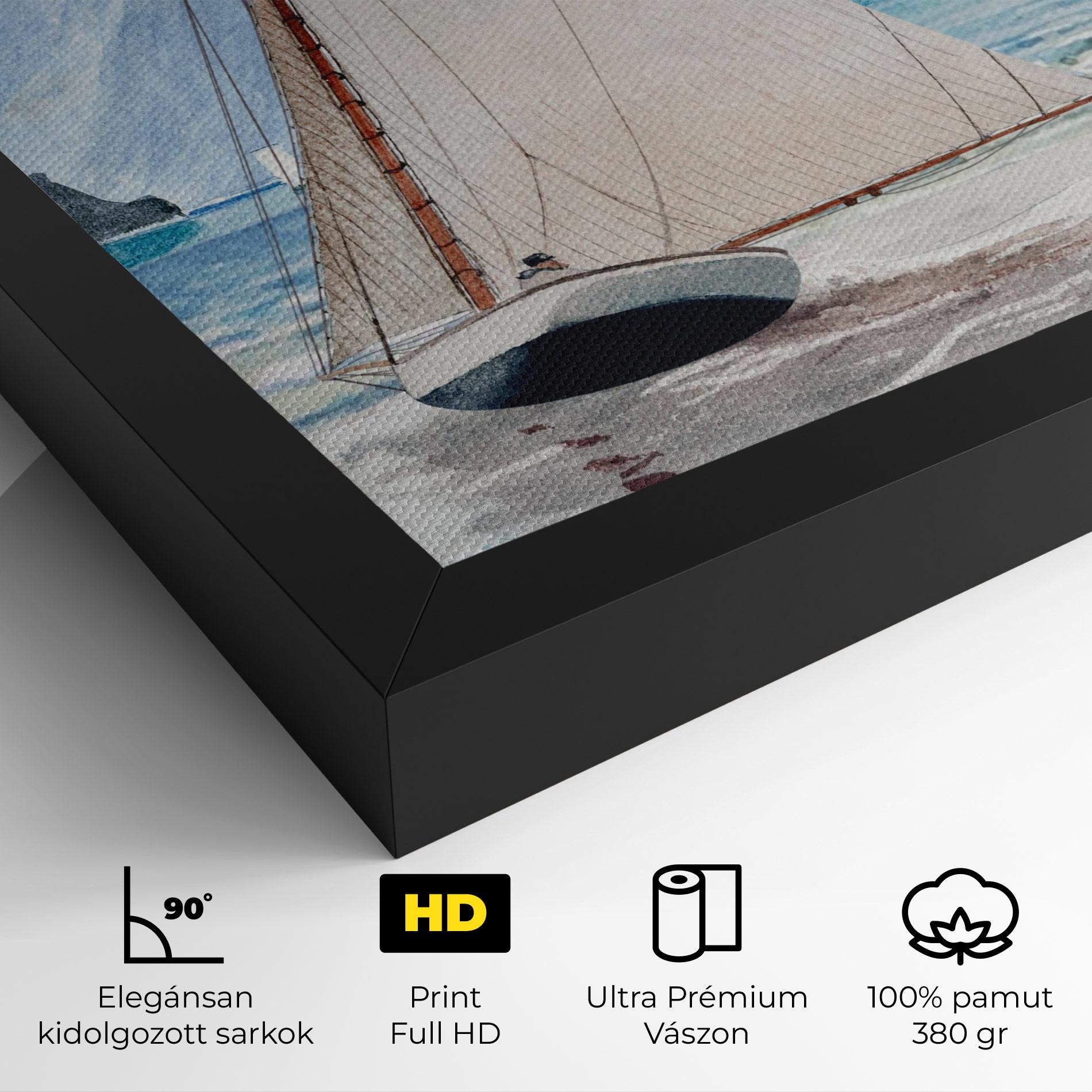 Vászonkép Boat Mountain View mockup 4
