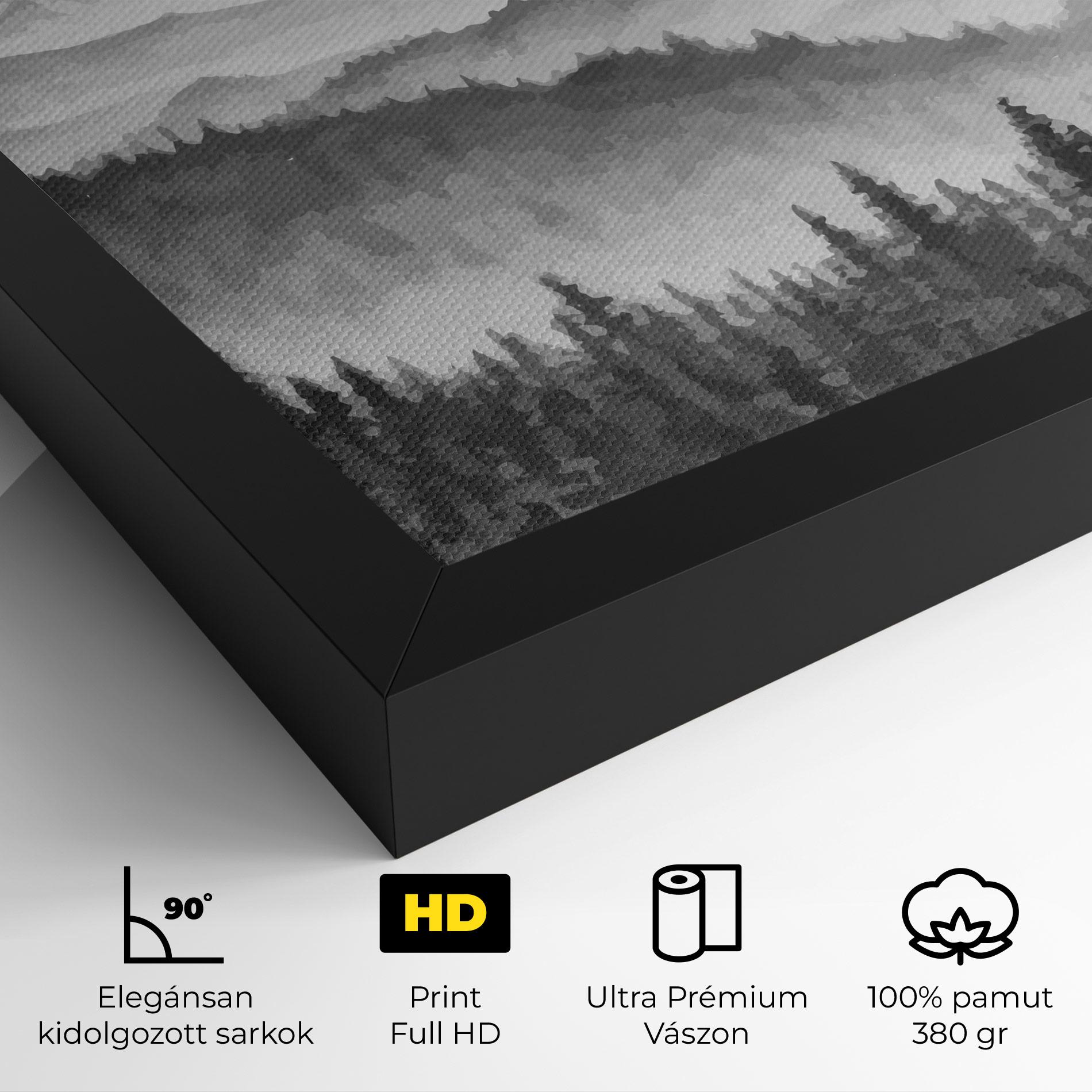 Vászonkép Grey Mountain Drawing mockup 4