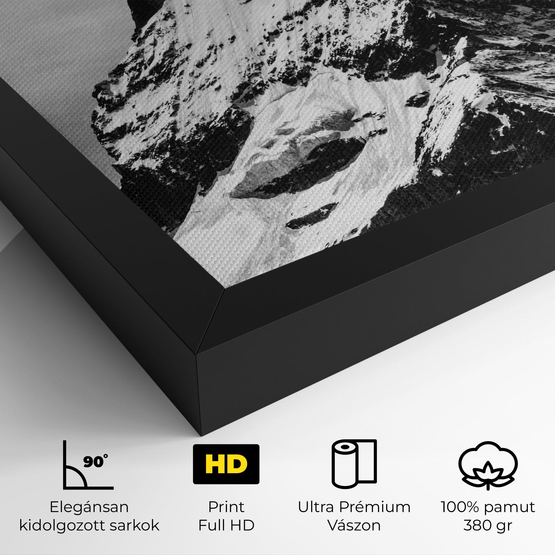 Vászonkép Snowy Black Mountain mockup 4