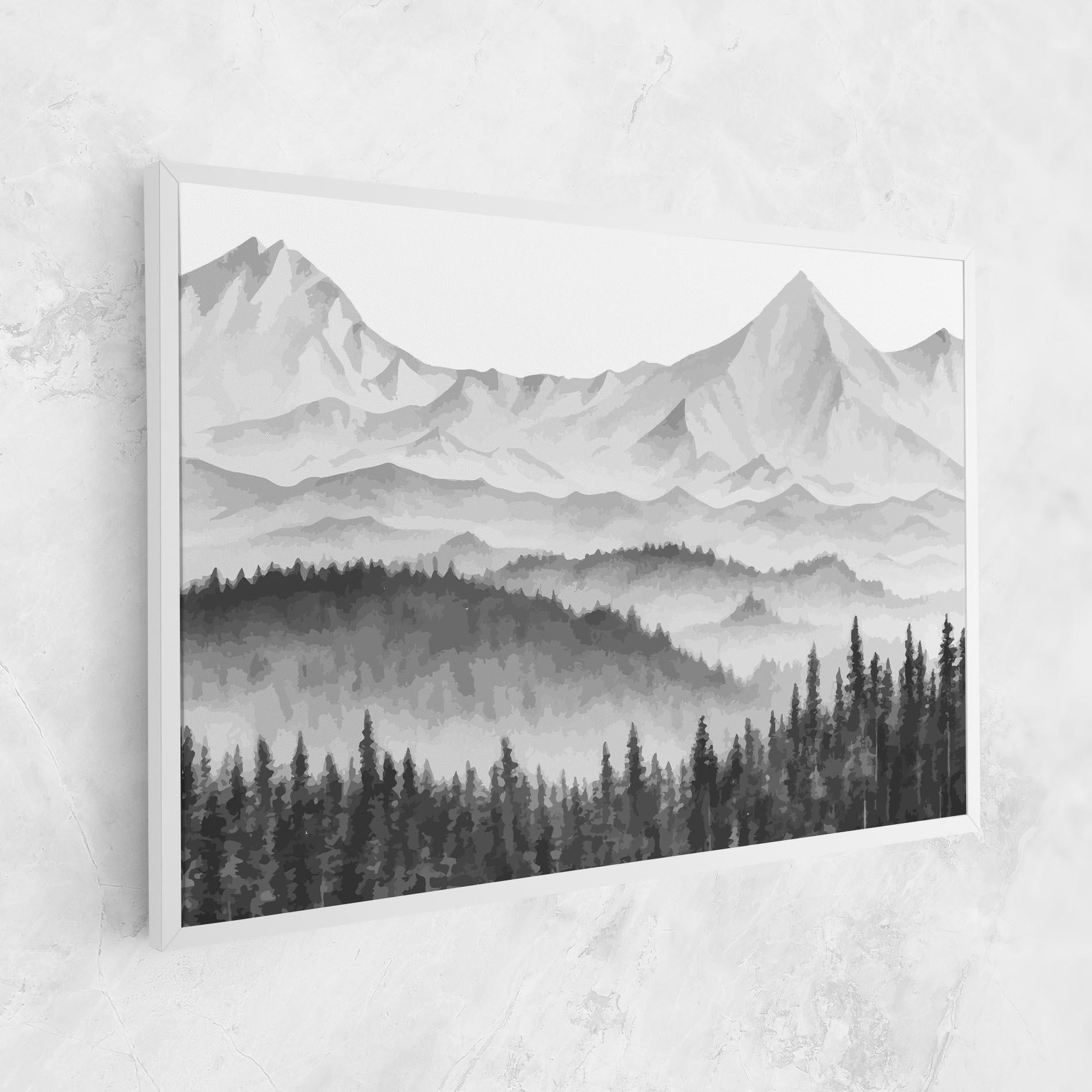Vászonkép Grey Mountain Drawing mockup 1
