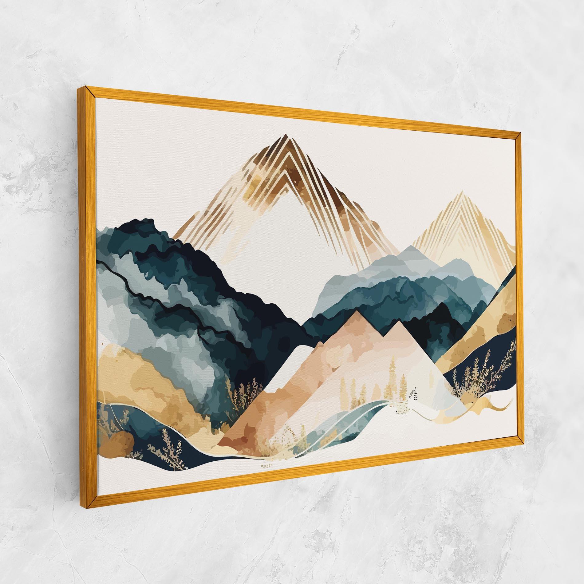 Vászonkép Gold Green Mountain mockup 1