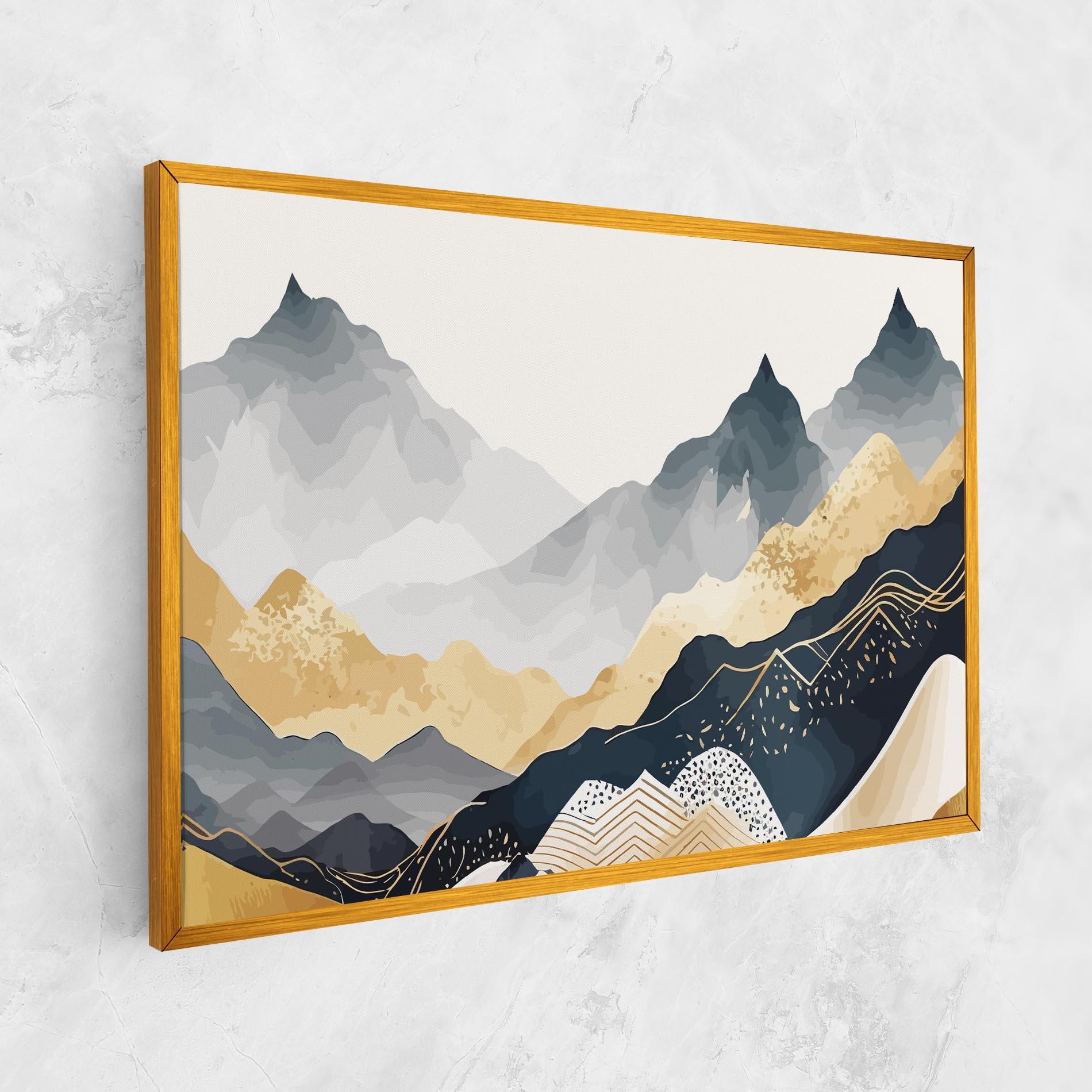 Vászonkép Gold Grey Mountain mockup 1