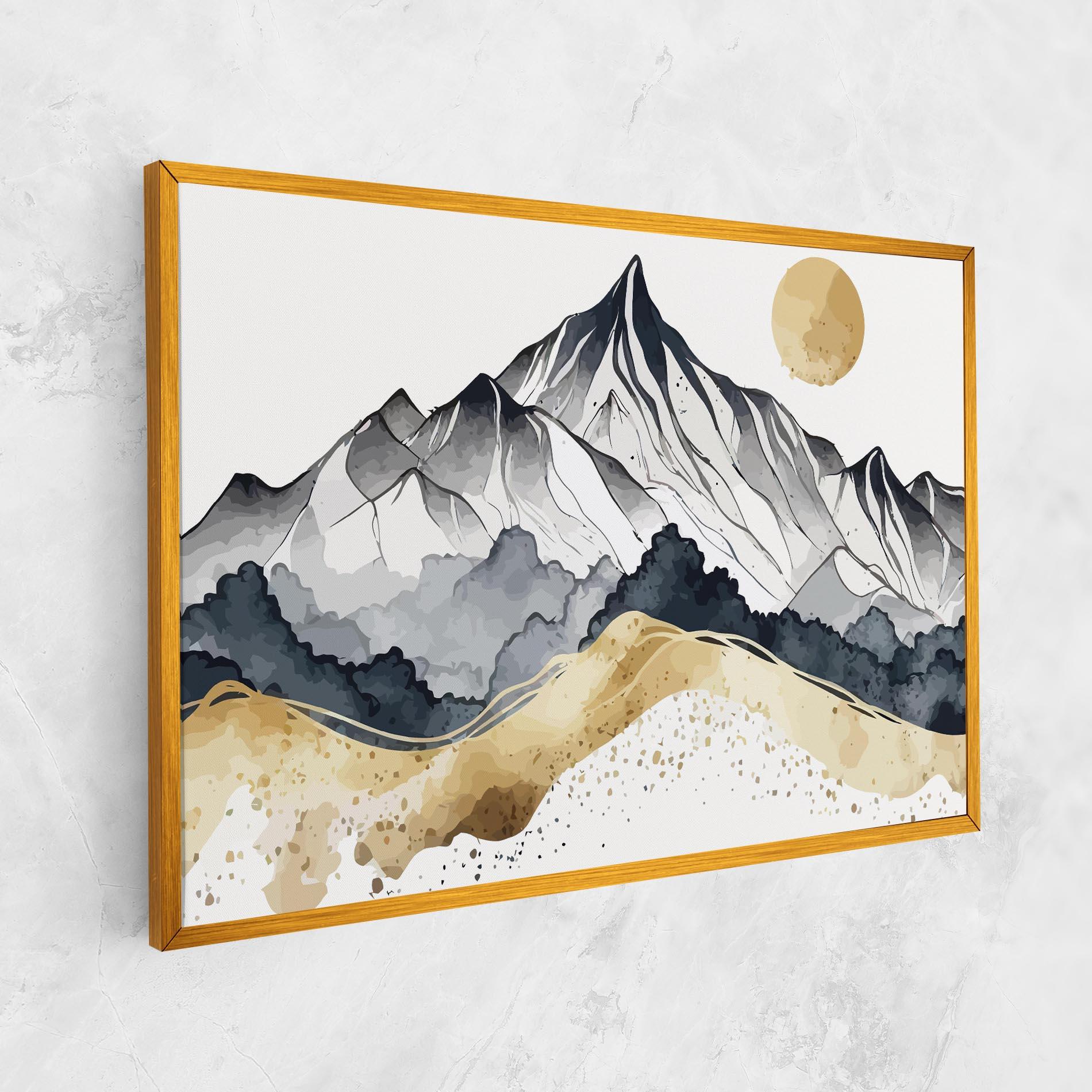 Vászonkép Grey Gold Mountain mockup 1