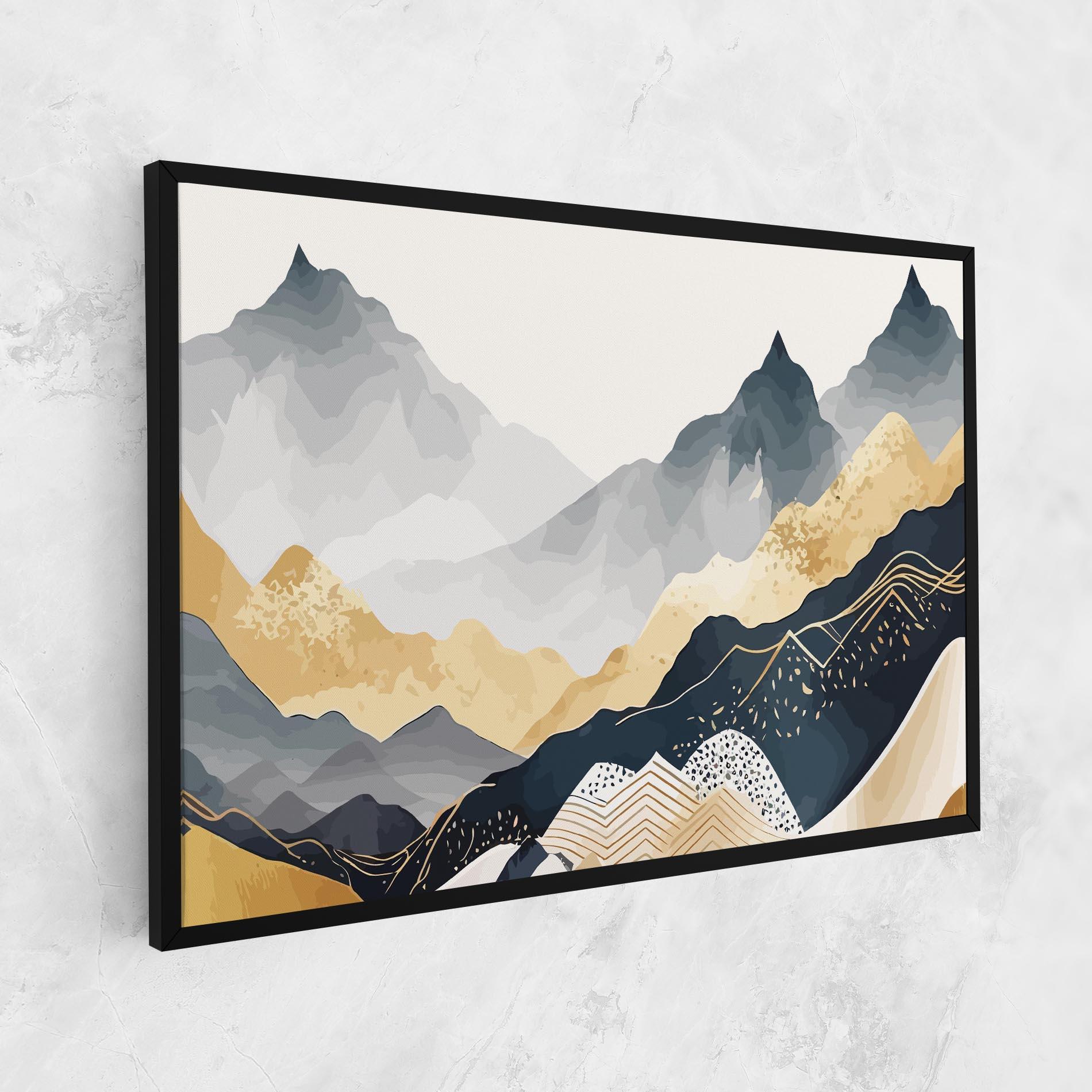 Vászonkép Blue Gold Mountain mockup 1