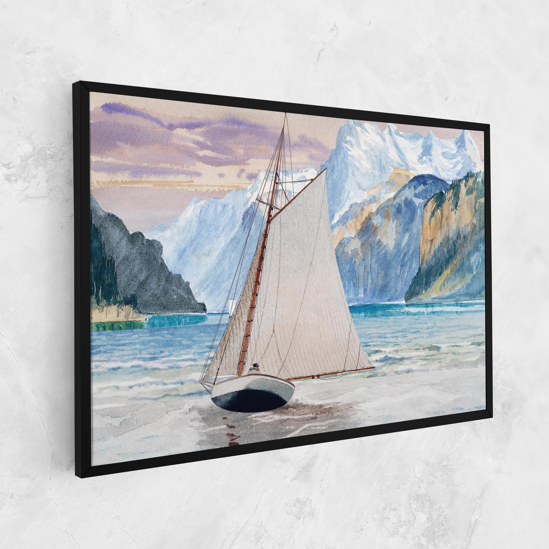 Vászonkép Boat Mountain View mockup 1