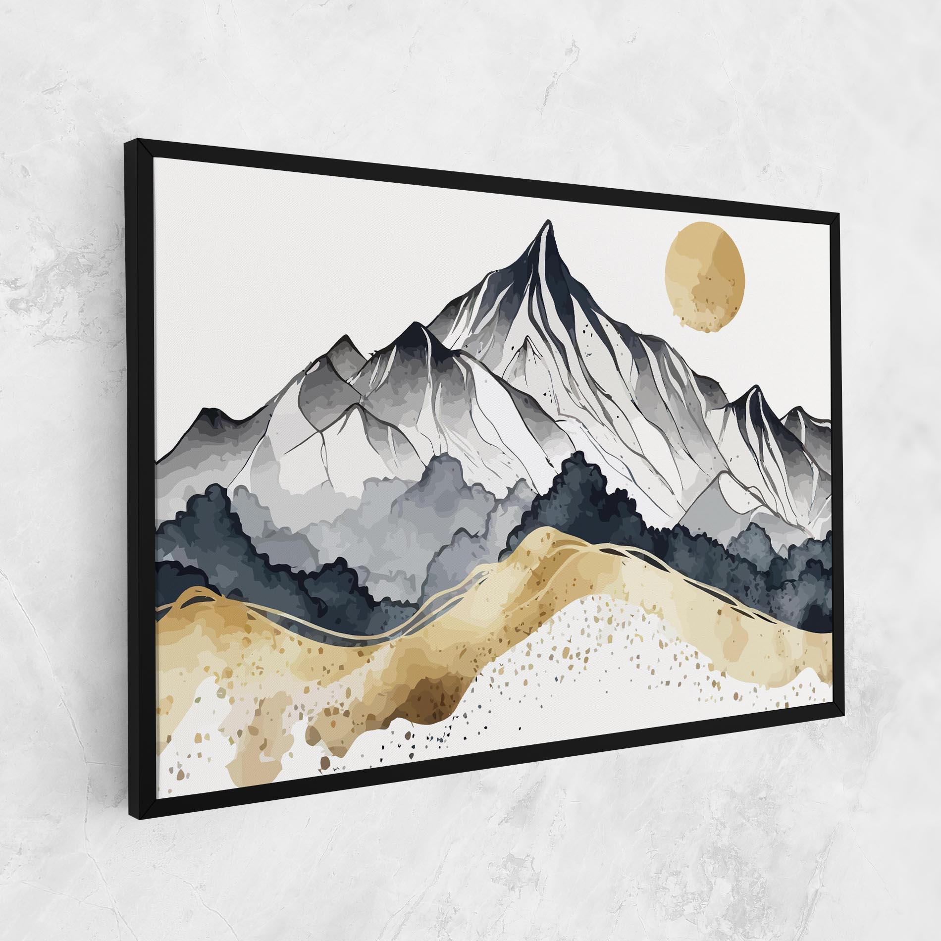 Vászonkép Grey Gold Mountain mockup 1