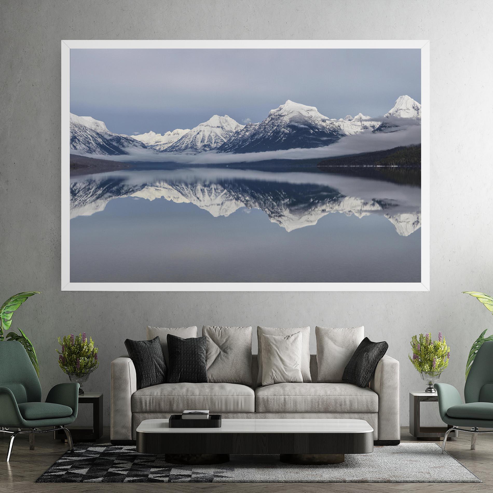 Vászonkép Beautiful Snowy Mountain mockup 7