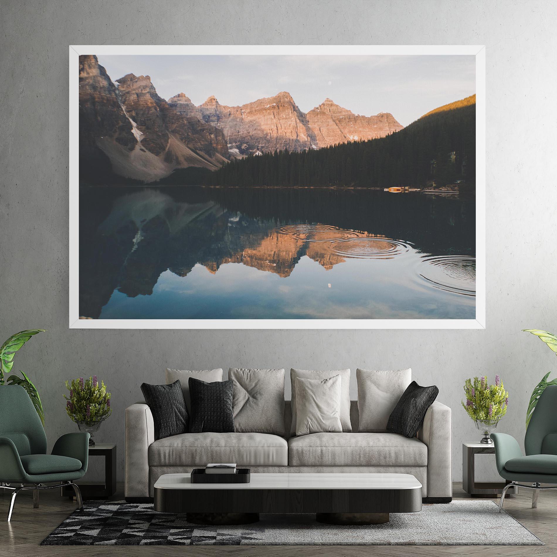 Vászonkép Brown Mountain Lake mockup 7