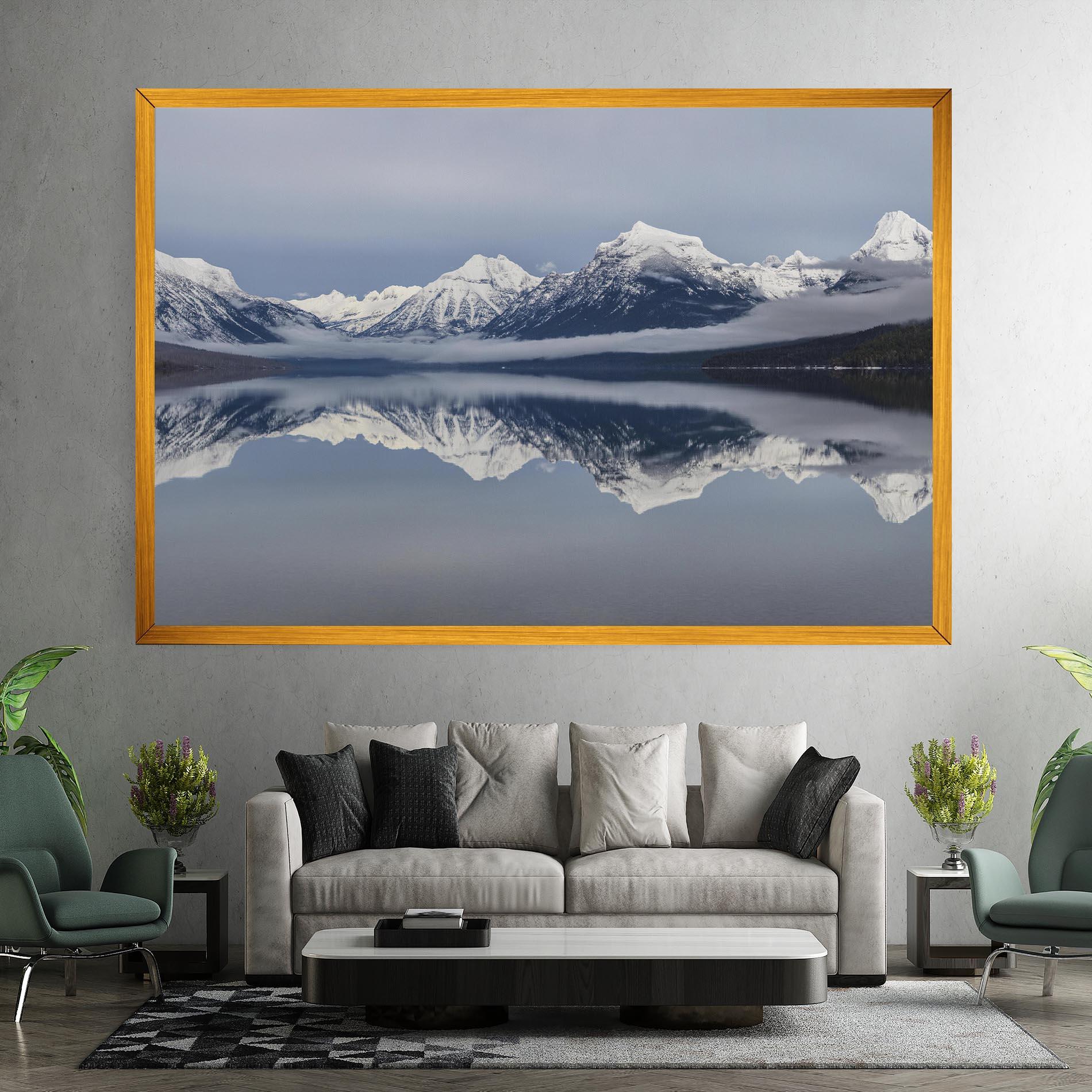 Vászonkép Beautiful Snowy Mountain mockup 7