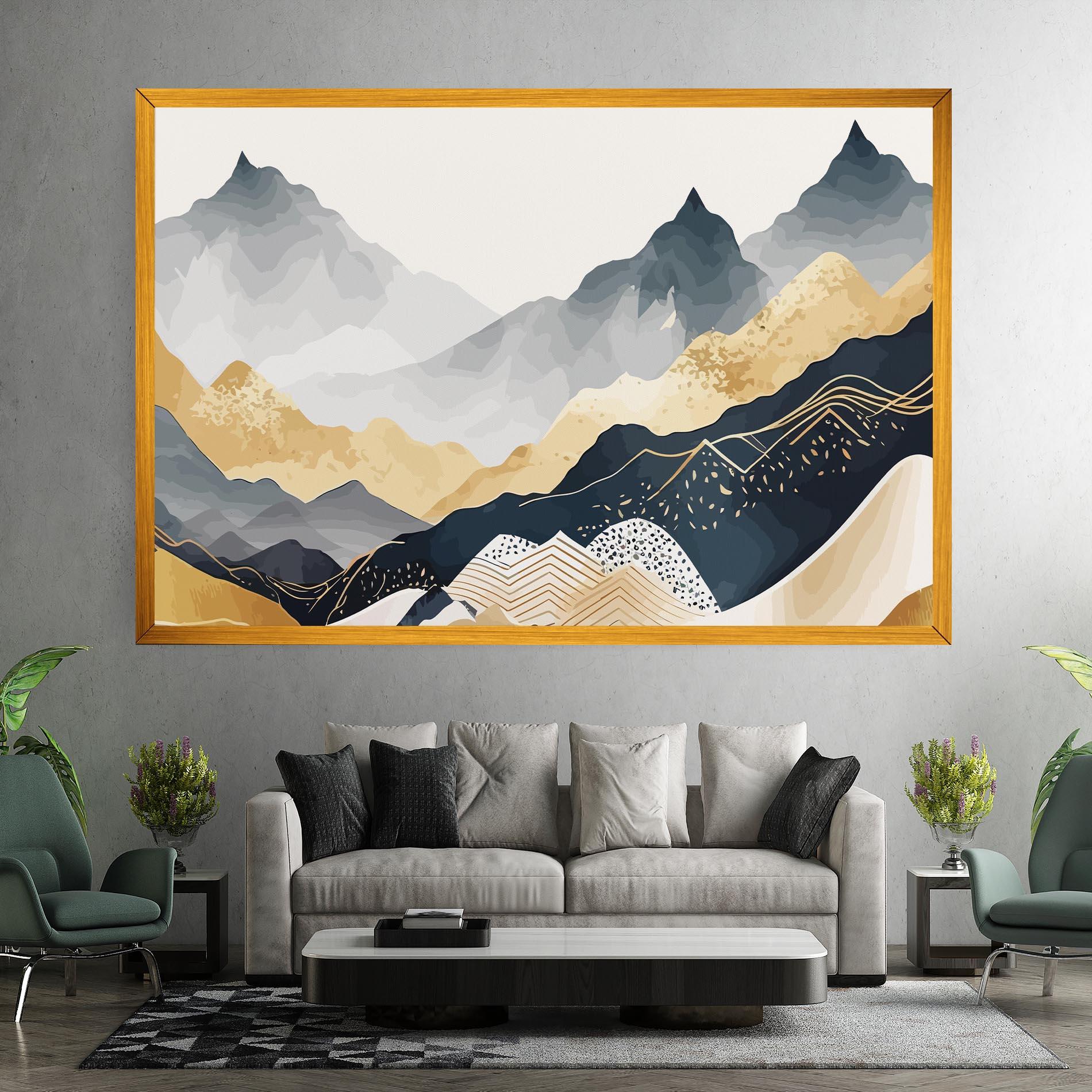 Vászonkép Blue Gold Mountain mockup 7