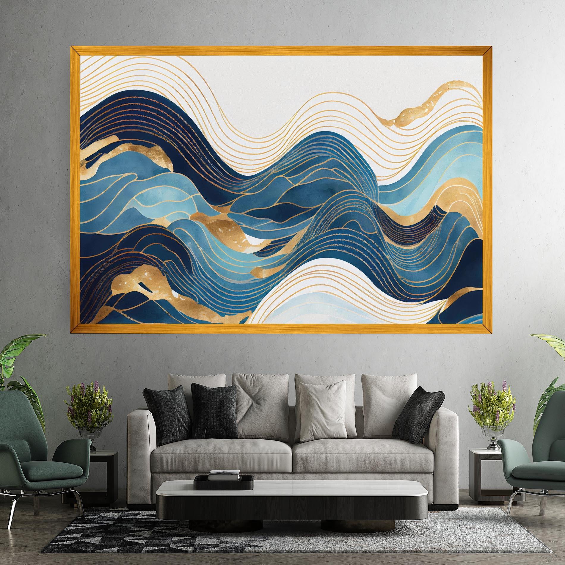 Vászonkép Blue Wave Mountain mockup 7