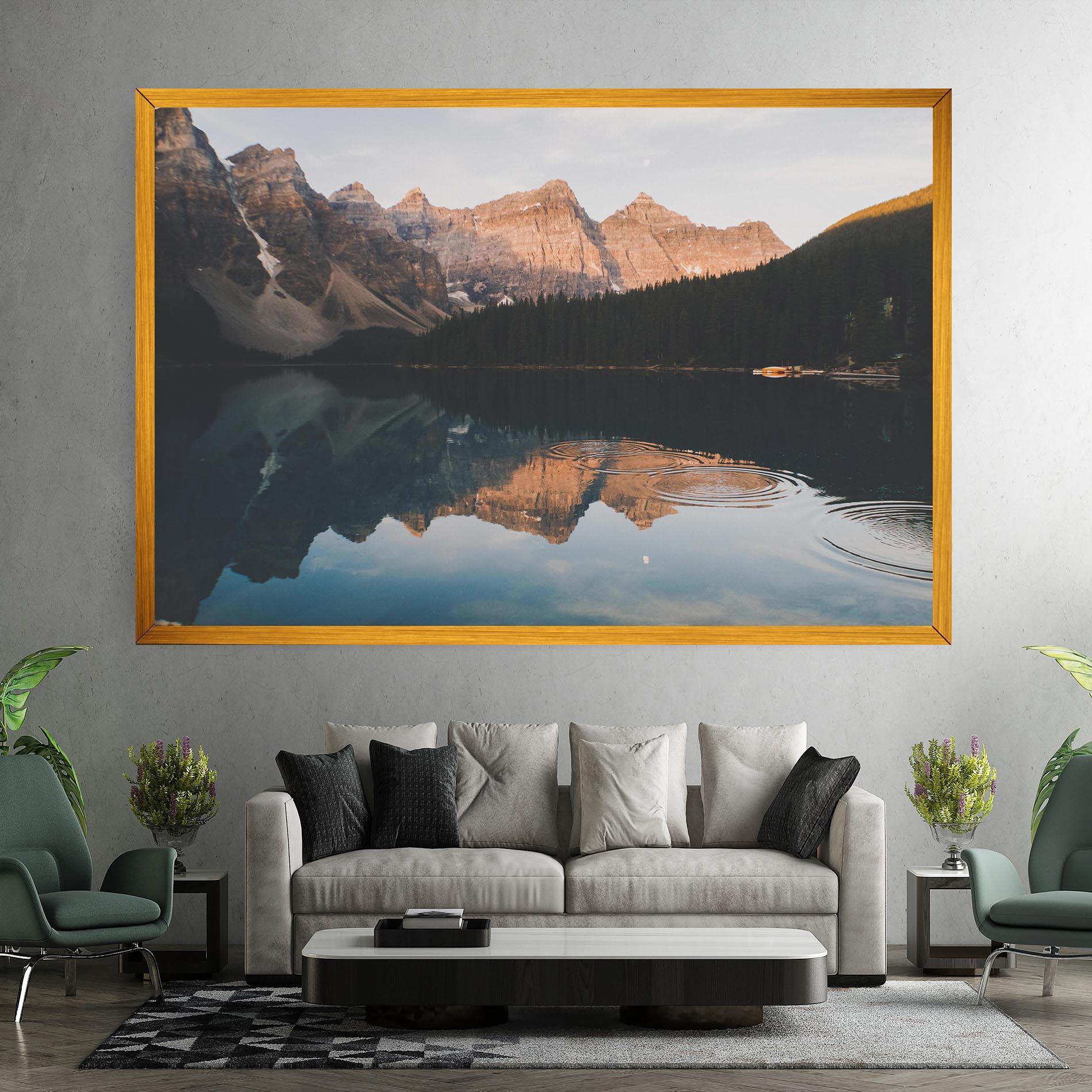 Vászonkép Brown Mountain Lake mockup 7