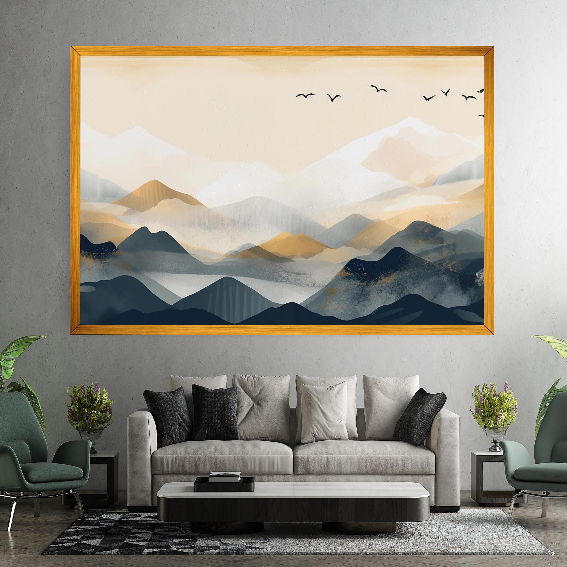 Vászonkép Gold Foggy Blue mockup 7