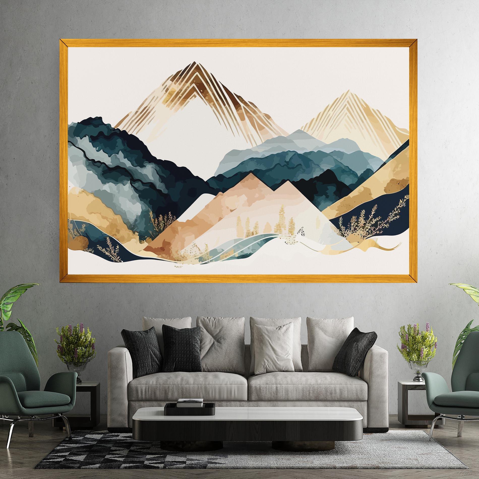 Vászonkép Gold Green Mountain mockup 7