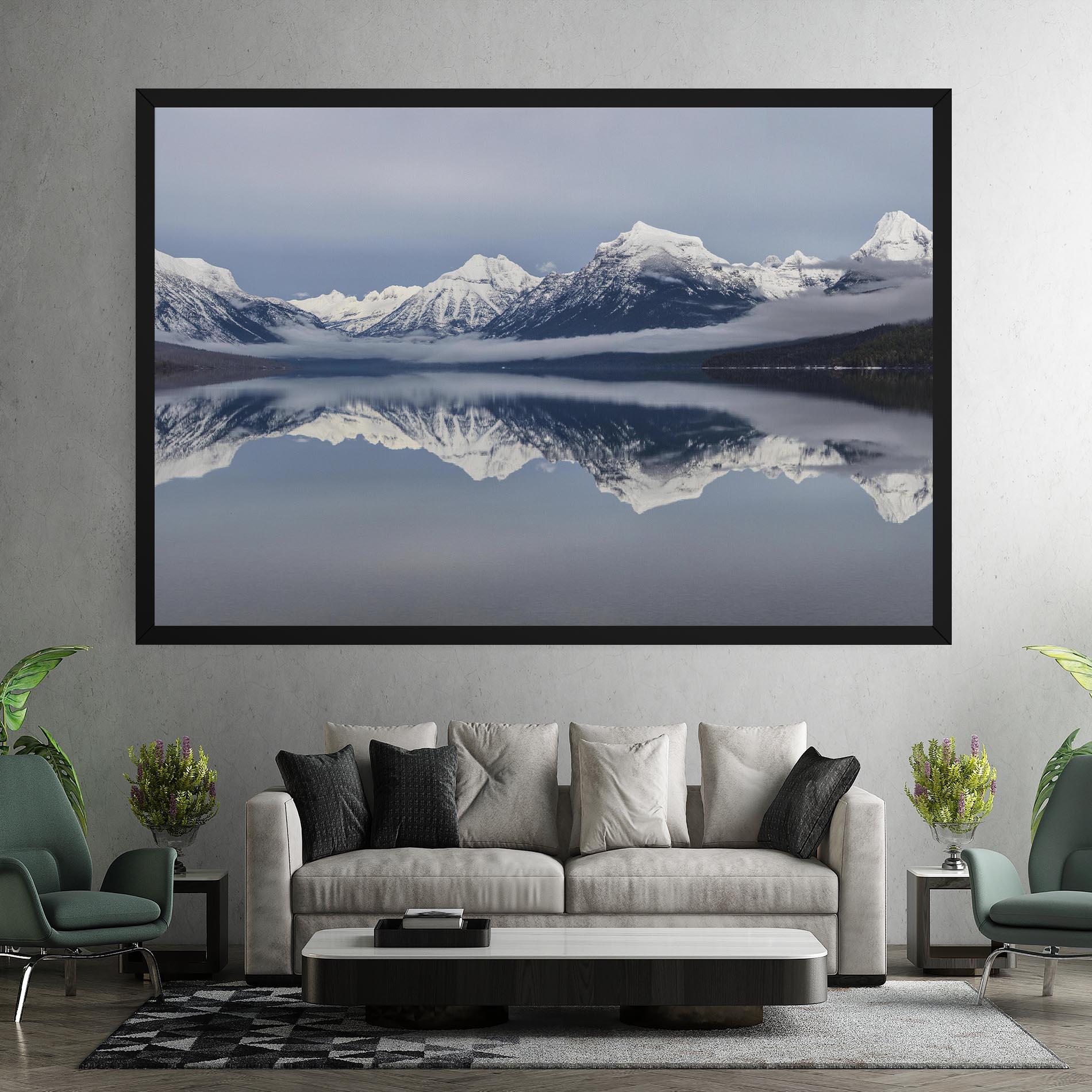 Vászonkép Beautiful Snowy Mountain mockup 7