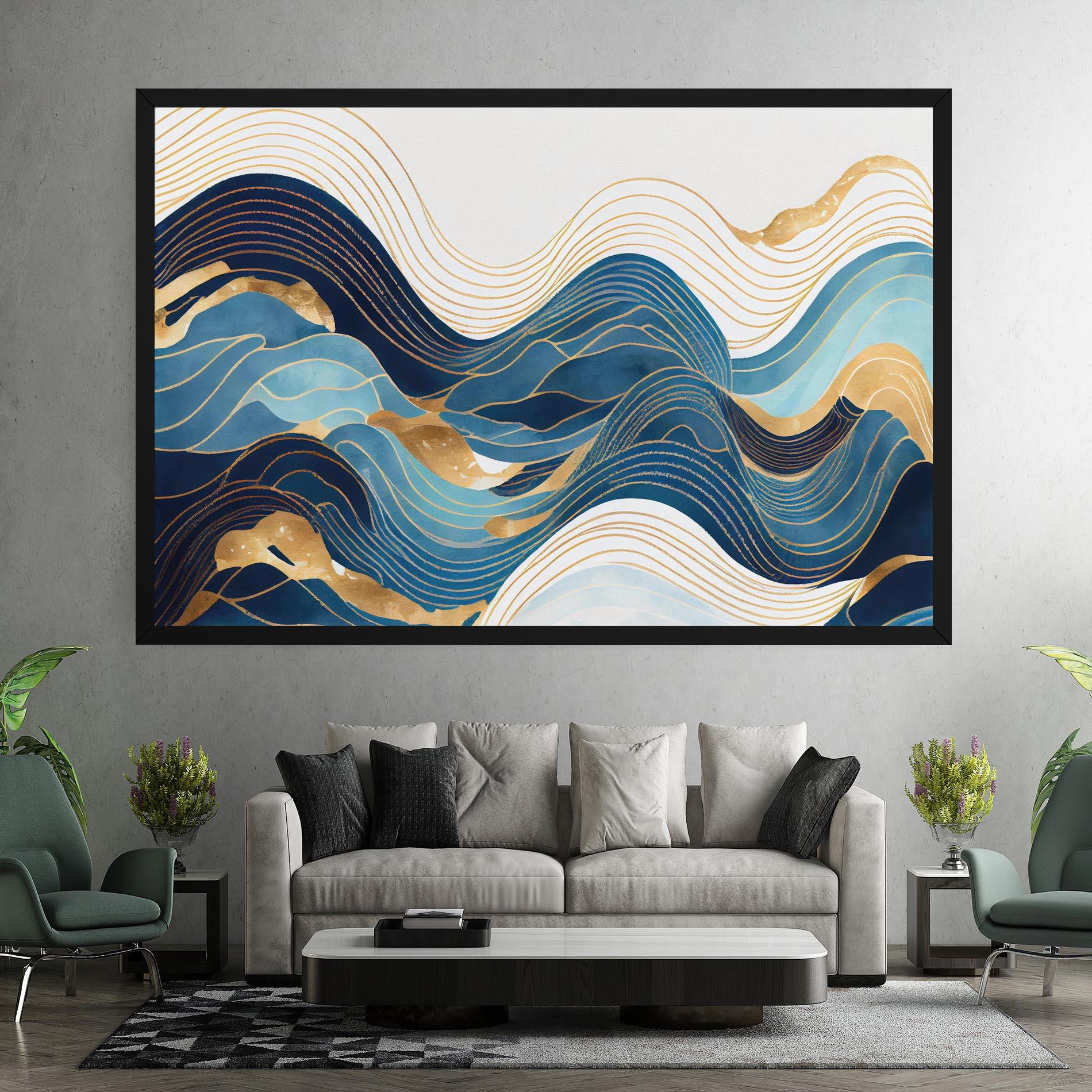 Vászonkép Blue Wave Mountain mockup 7