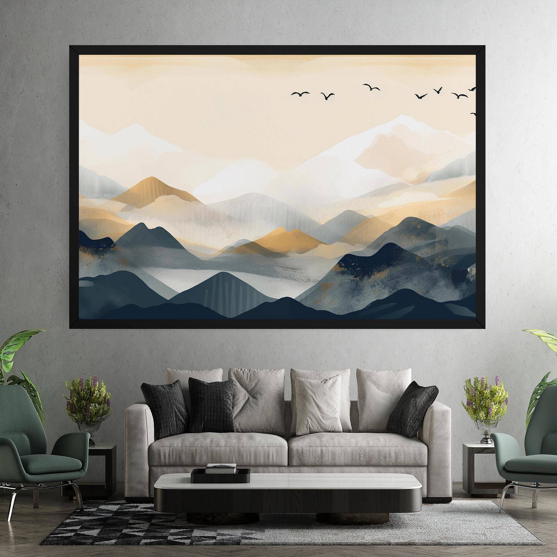 Vászonkép Gold Foggy Blue mockup 7