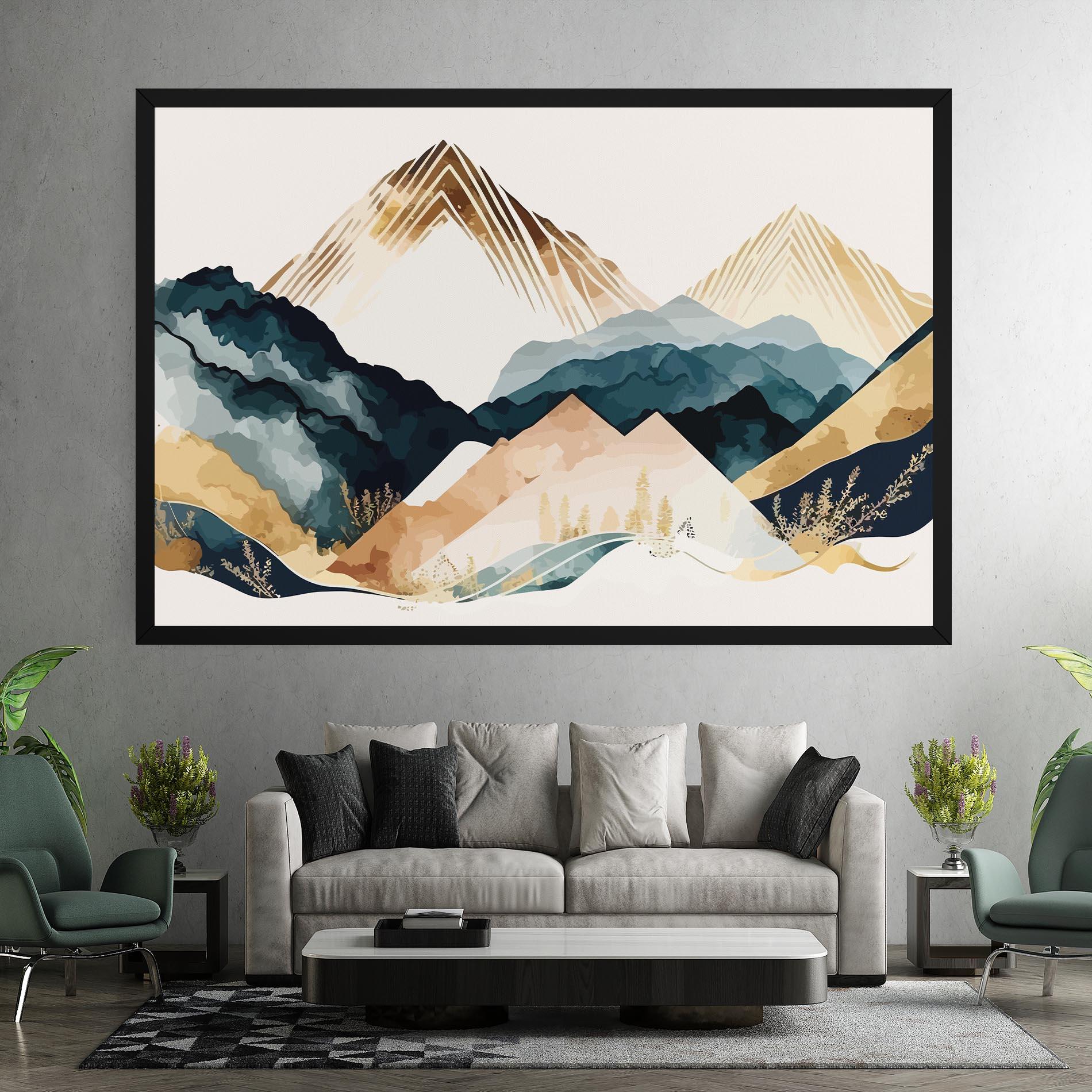 Vászonkép Gold Green Mountain mockup 7