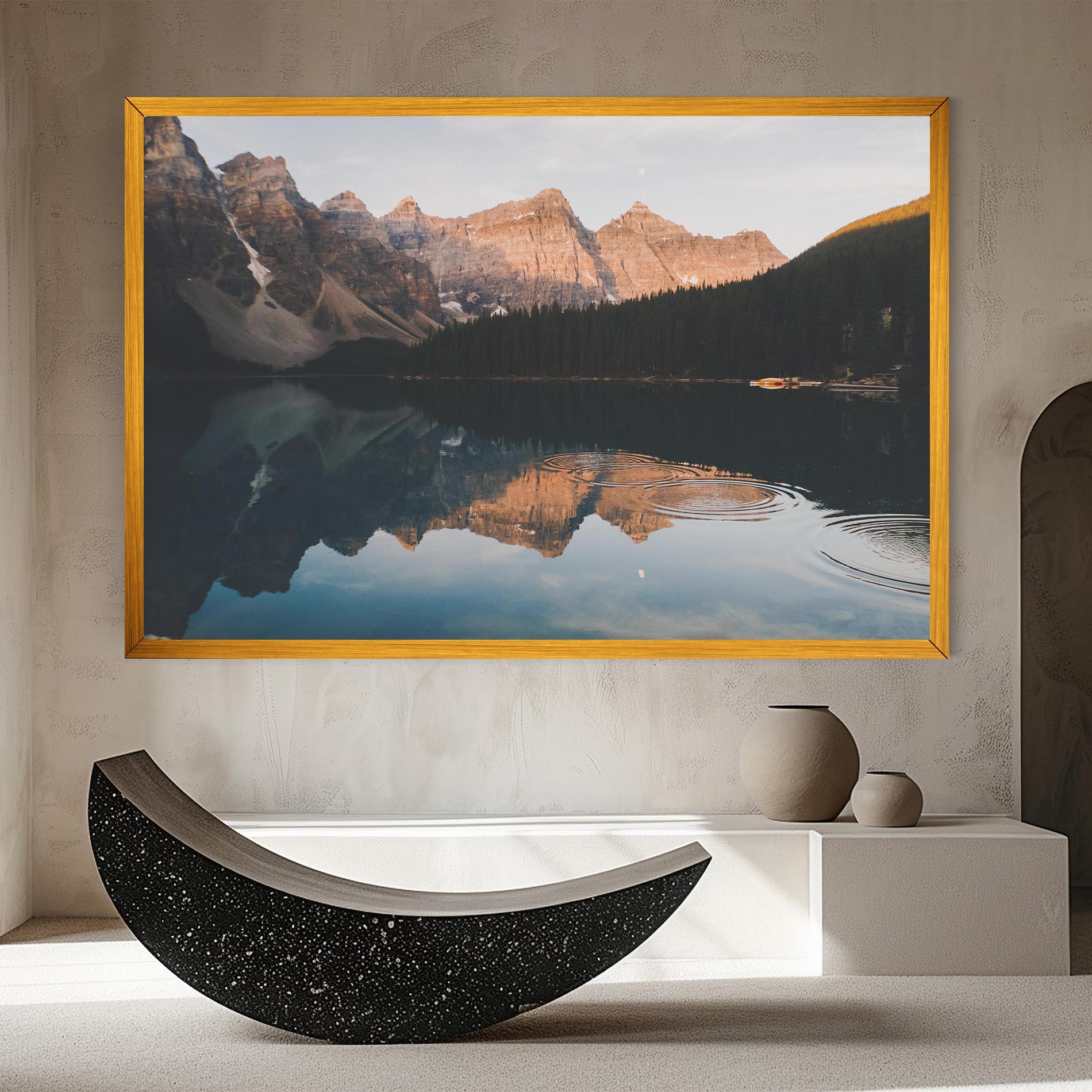 Vászonkép Brown Mountain Lake mockup 8