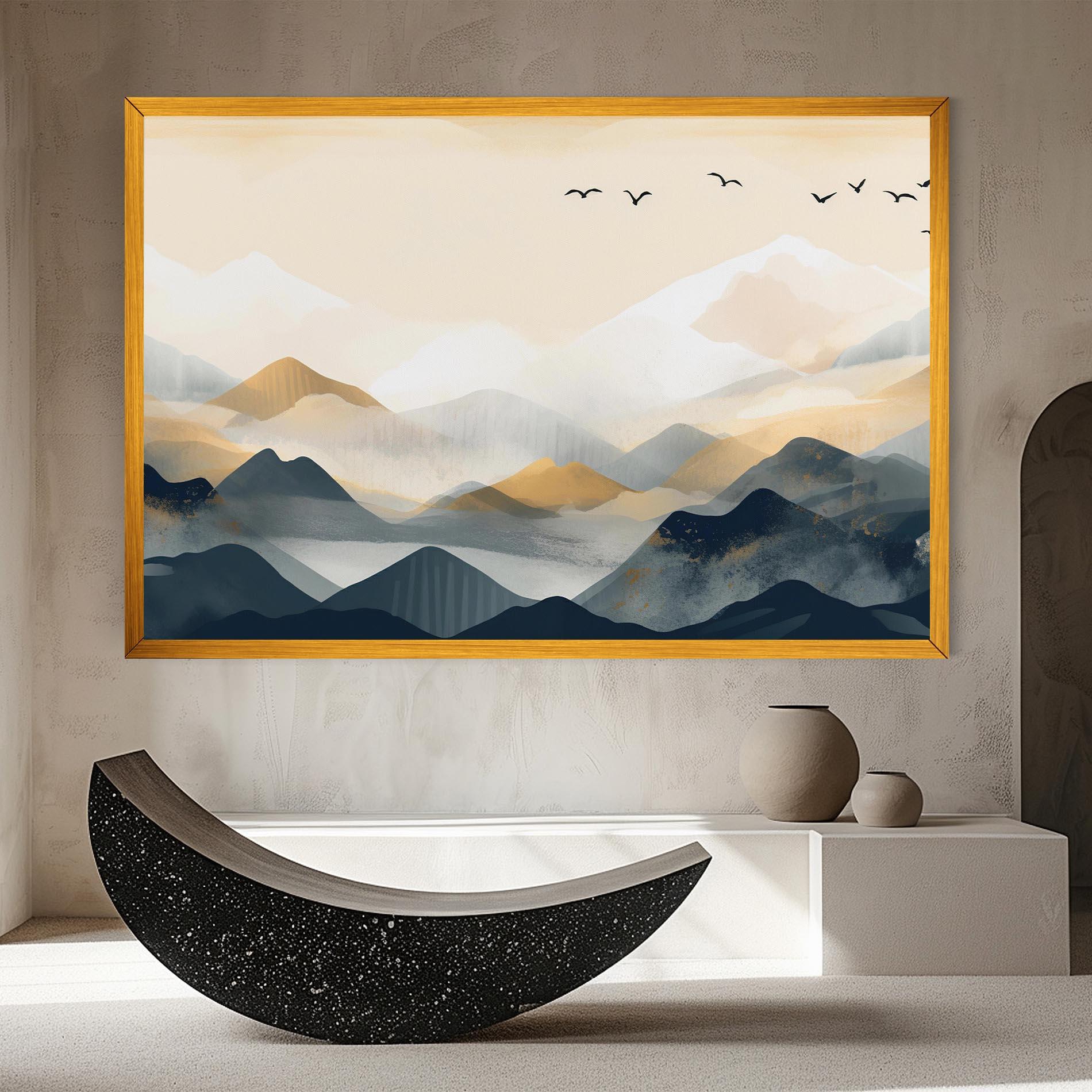 Vászonkép Gold Foggy Blue mockup 8