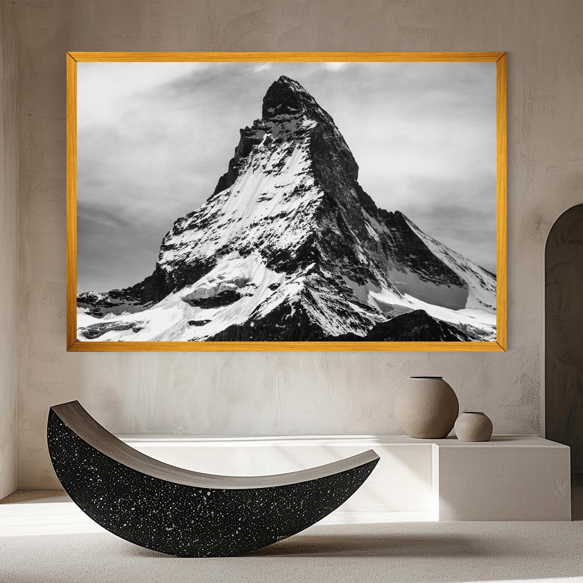 Vászonkép Snowy Black Mountain mockup 8