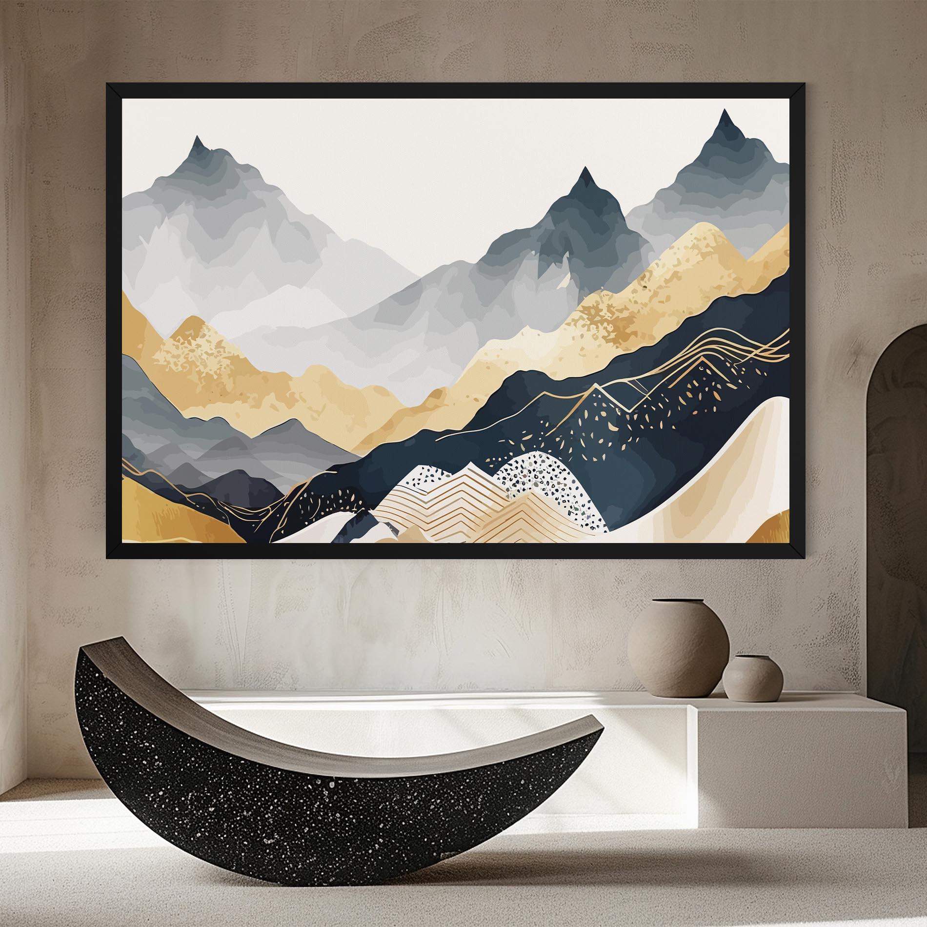 Vászonkép Blue Gold Mountain mockup 8