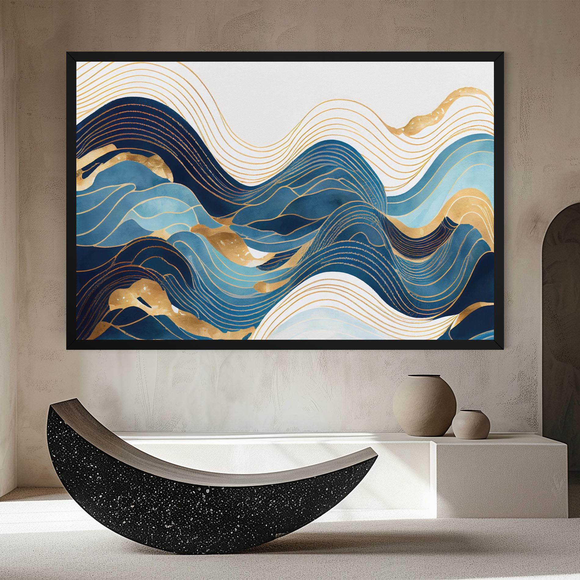 Vászonkép Blue Wave Mountain mockup 8