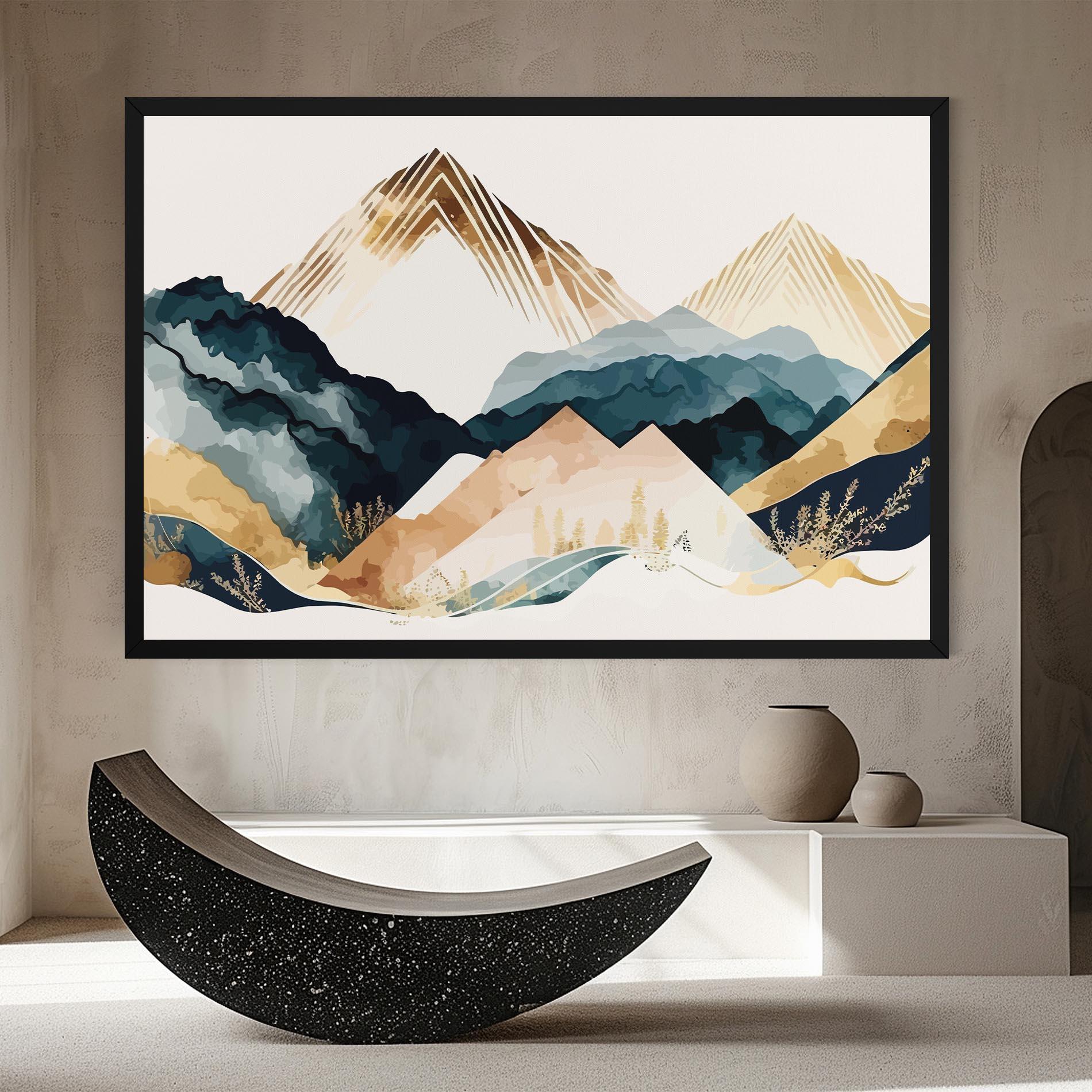 Vászonkép Gold Green Mountain mockup 8