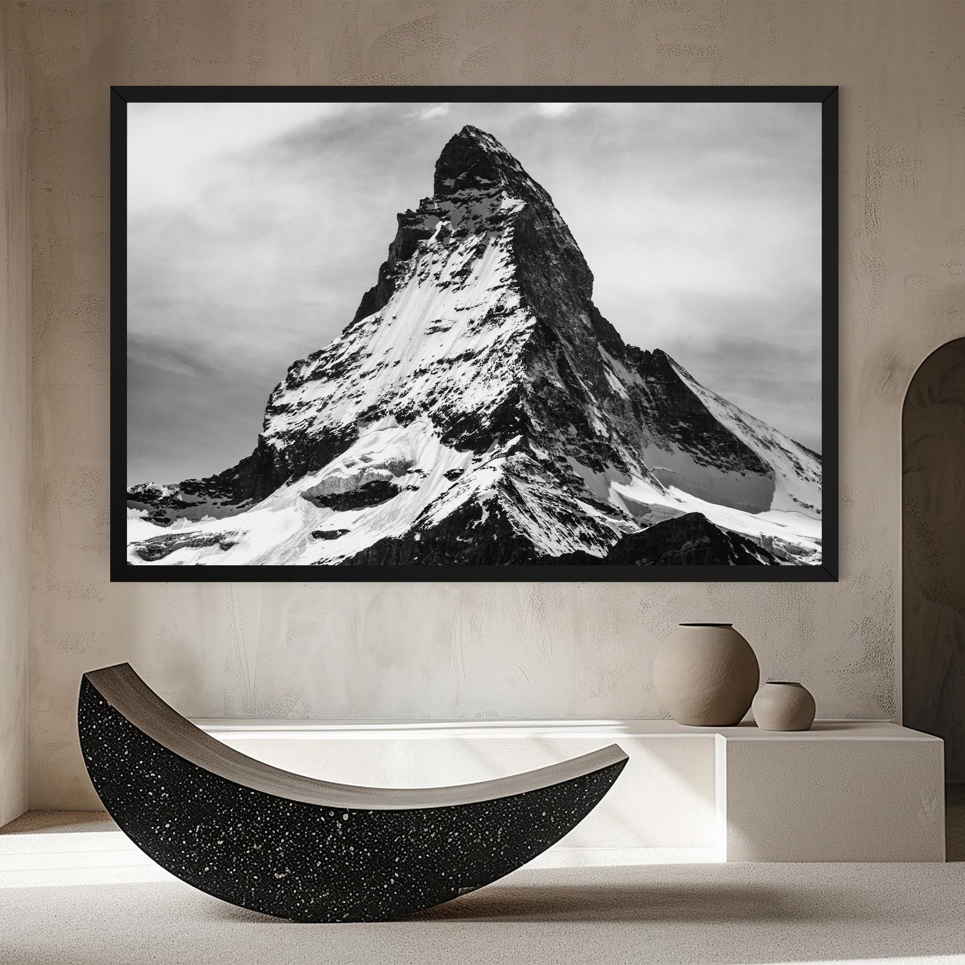 Vászonkép Snowy Black Mountain mockup 8