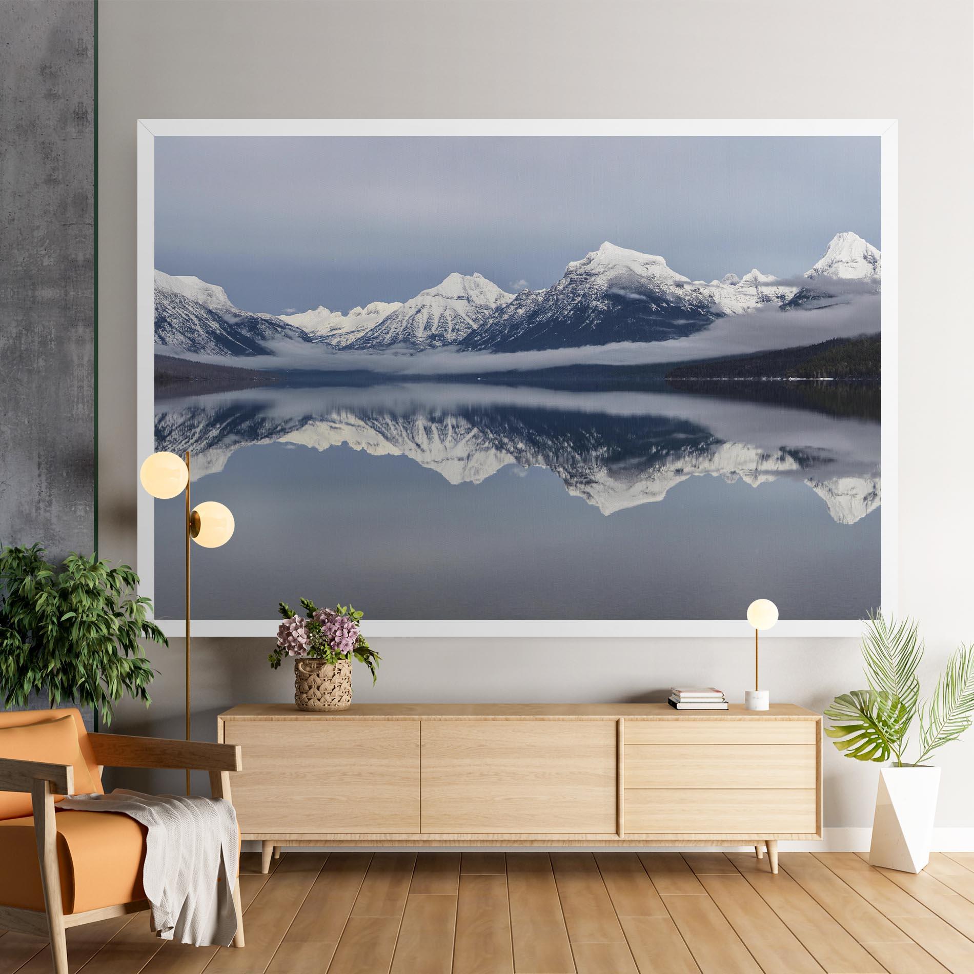 Vászonkép Beautiful Snowy Mountain mockup 9