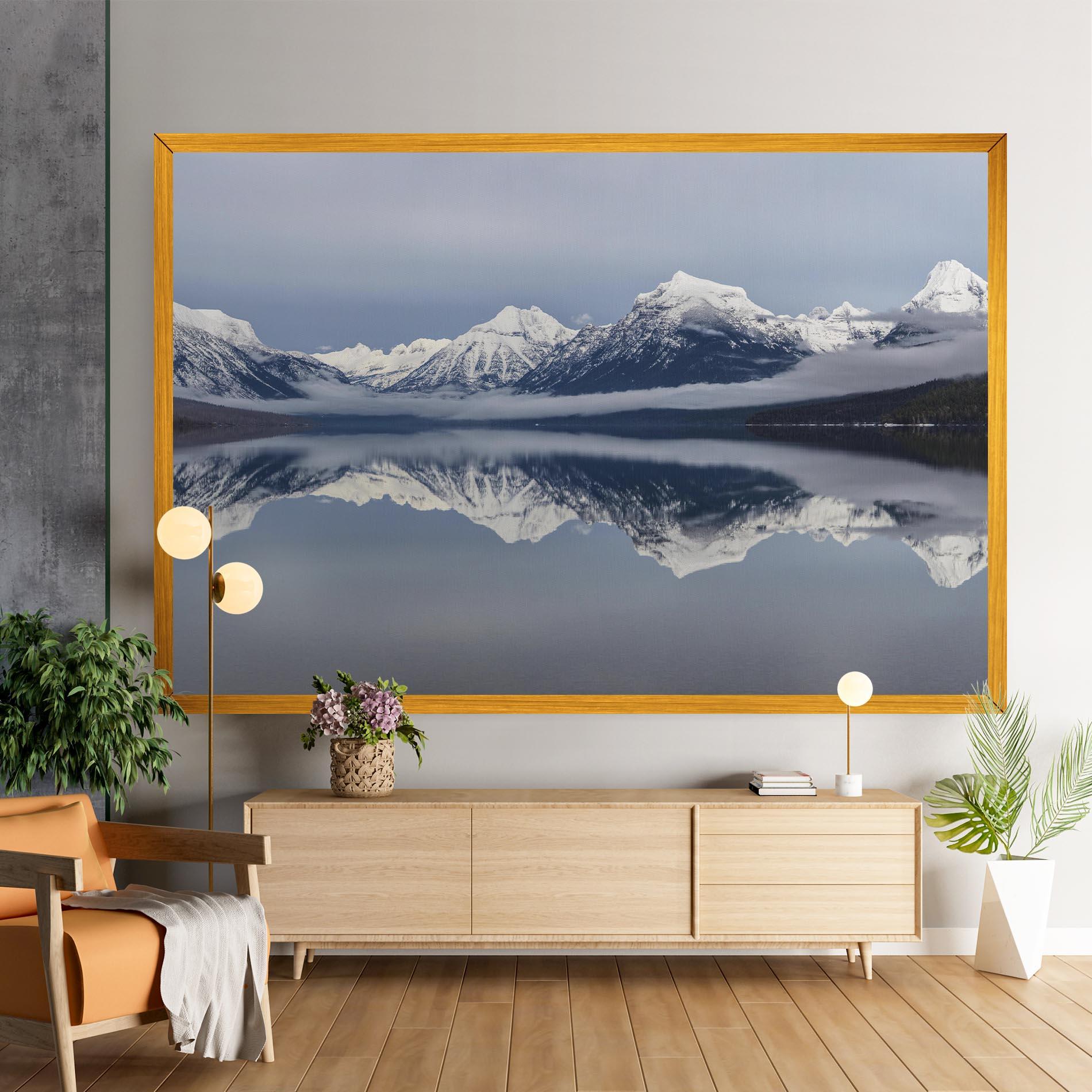 Vászonkép Beautiful Snowy Mountain mockup 9