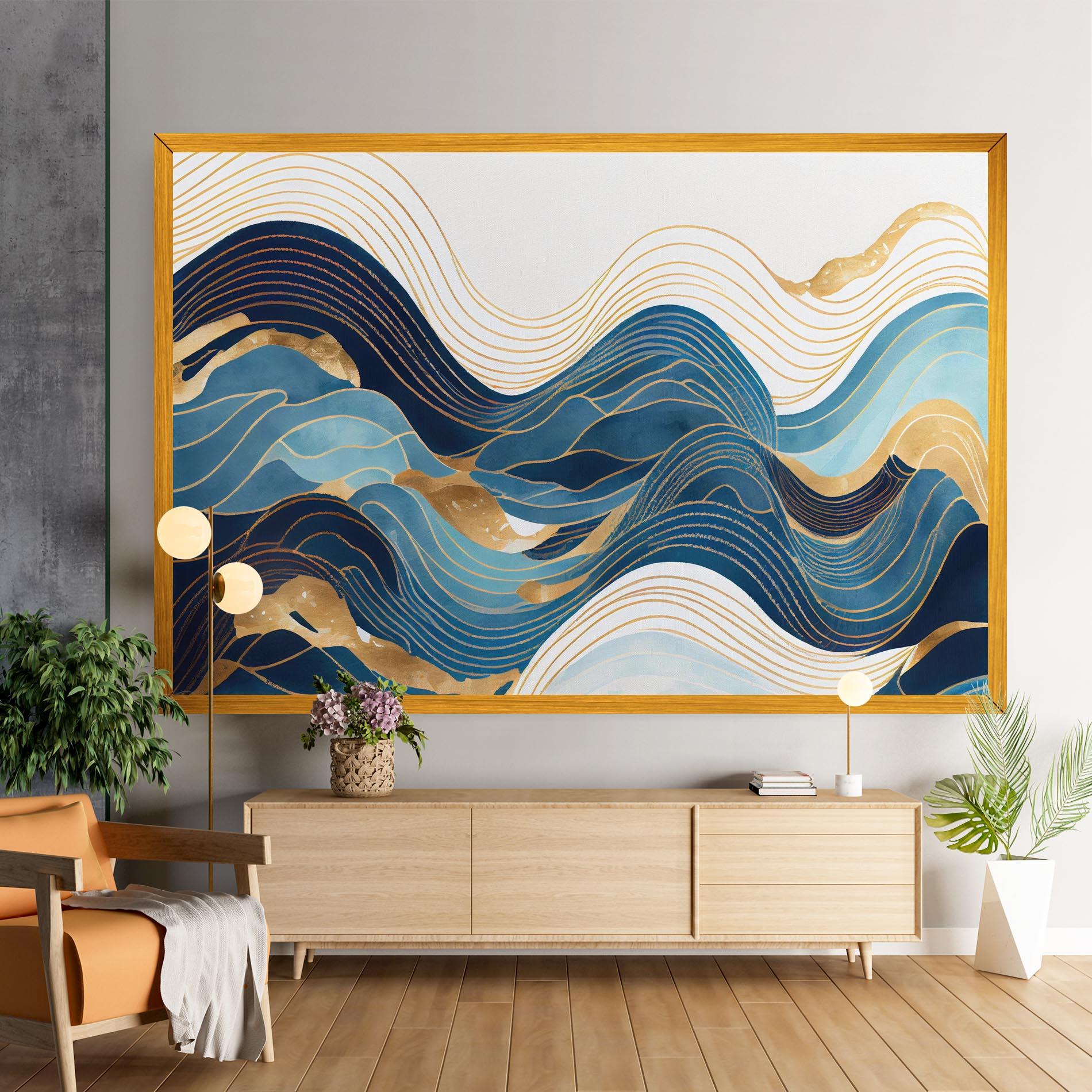 Vászonkép Blue Wave Mountain mockup 9