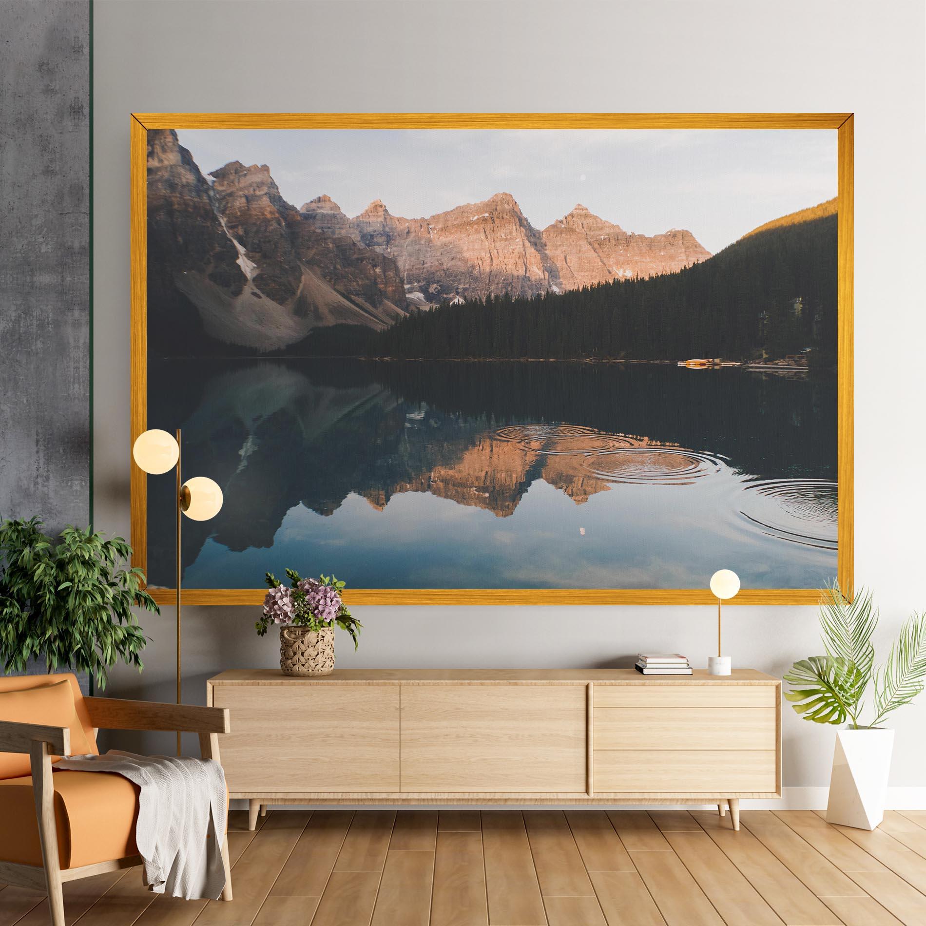 Vászonkép Brown Mountain Lake mockup 9