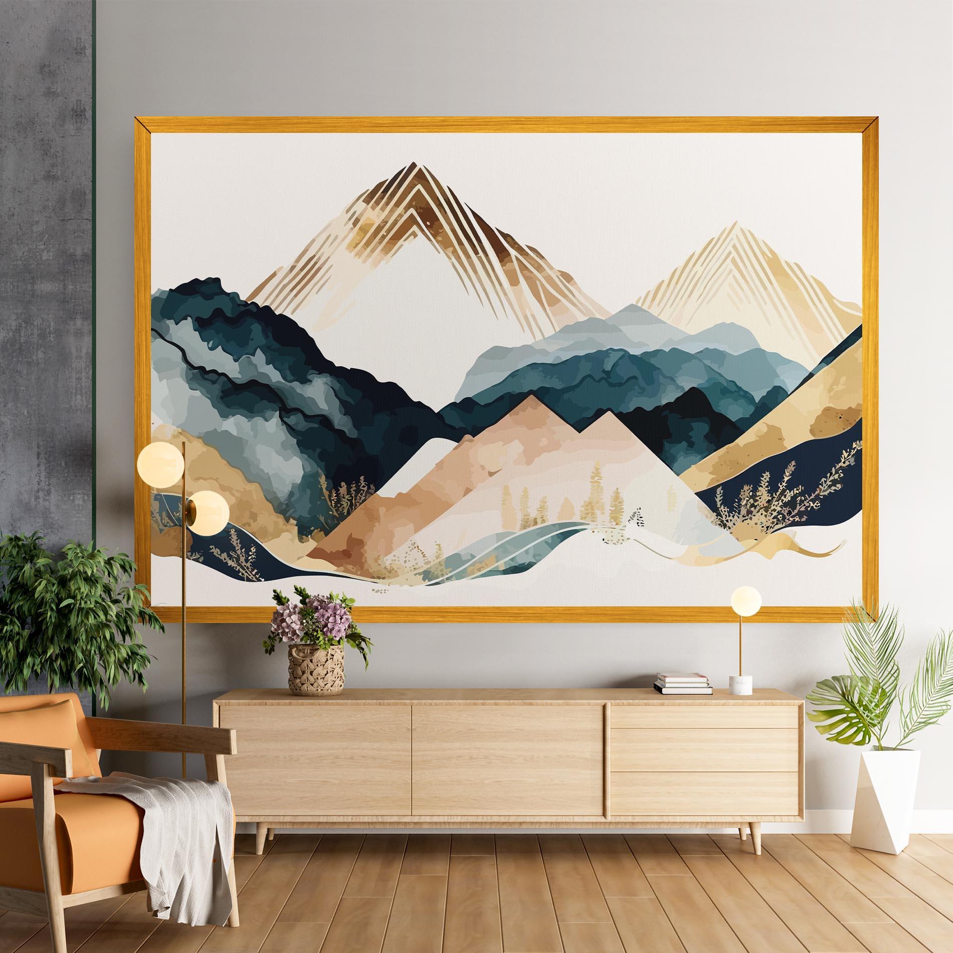 Vászonkép Gold Green Mountain mockup 9