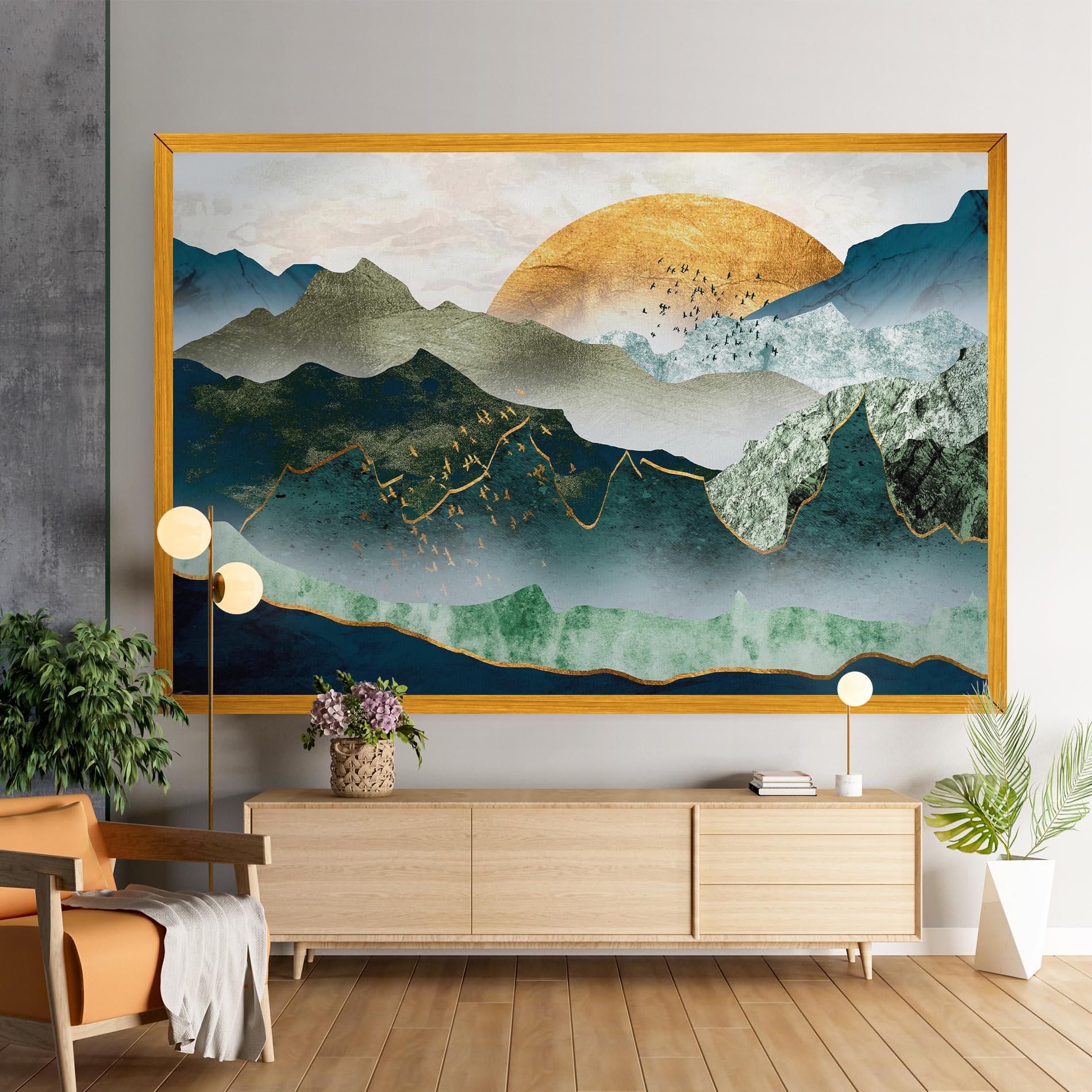 Vászonkép Golden Mountains mockup 9