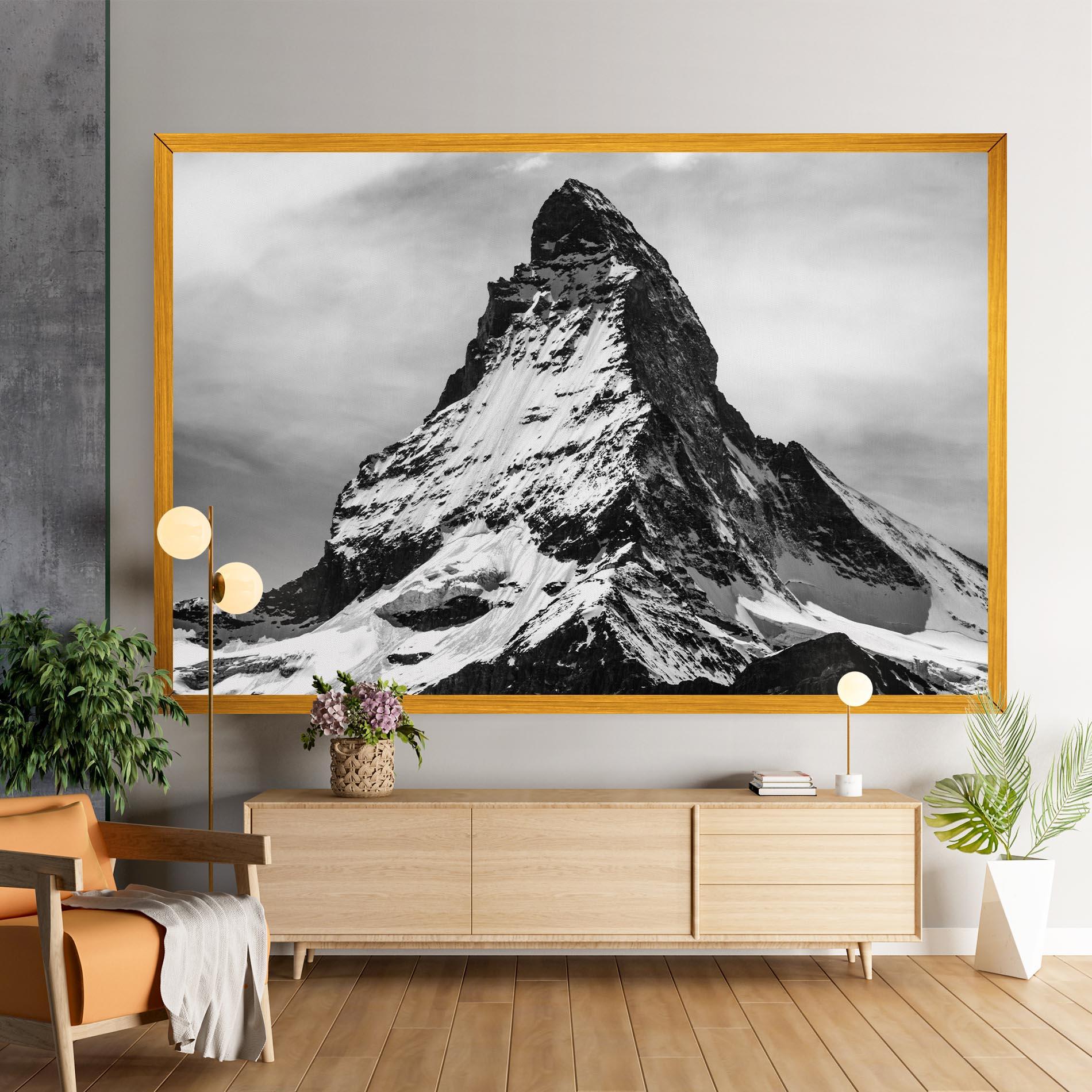 Vászonkép Snowy Black Mountain mockup 9