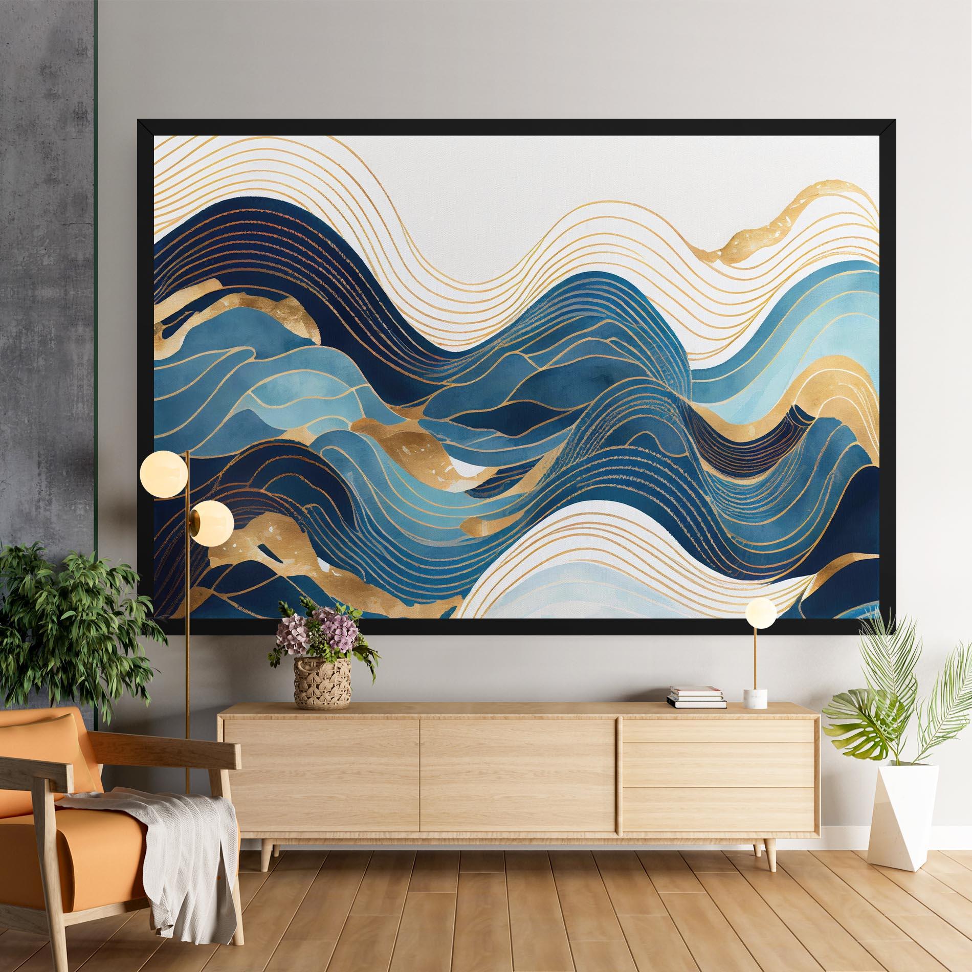 Vászonkép Blue Wave Mountain mockup 9