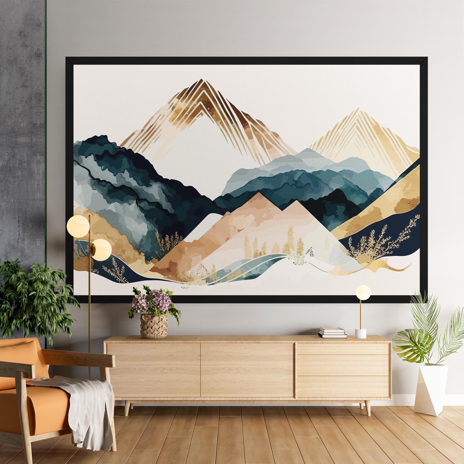 Vászonkép Gold Green Mountain mockup 9