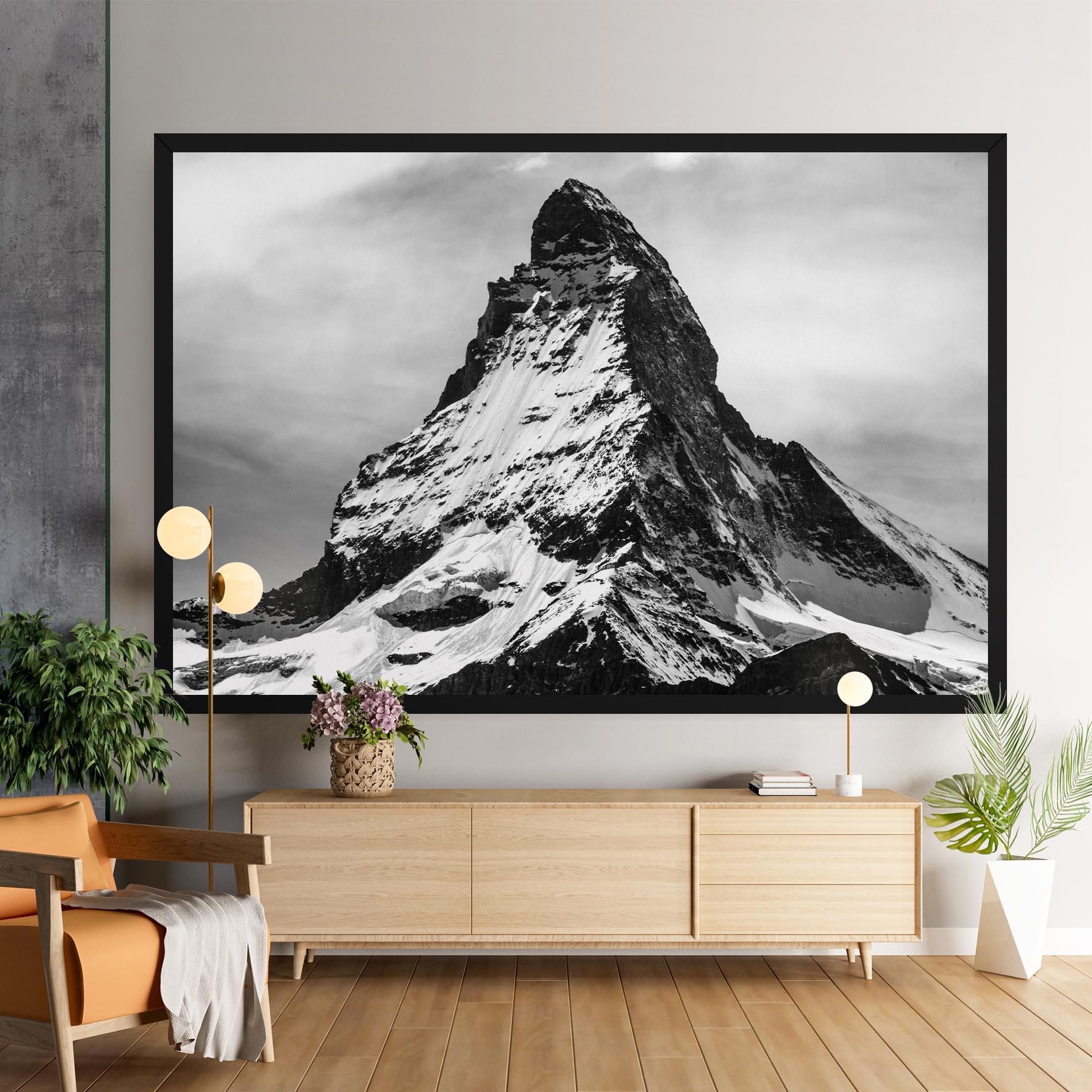 Vászonkép Snowy Black Mountain mockup 9