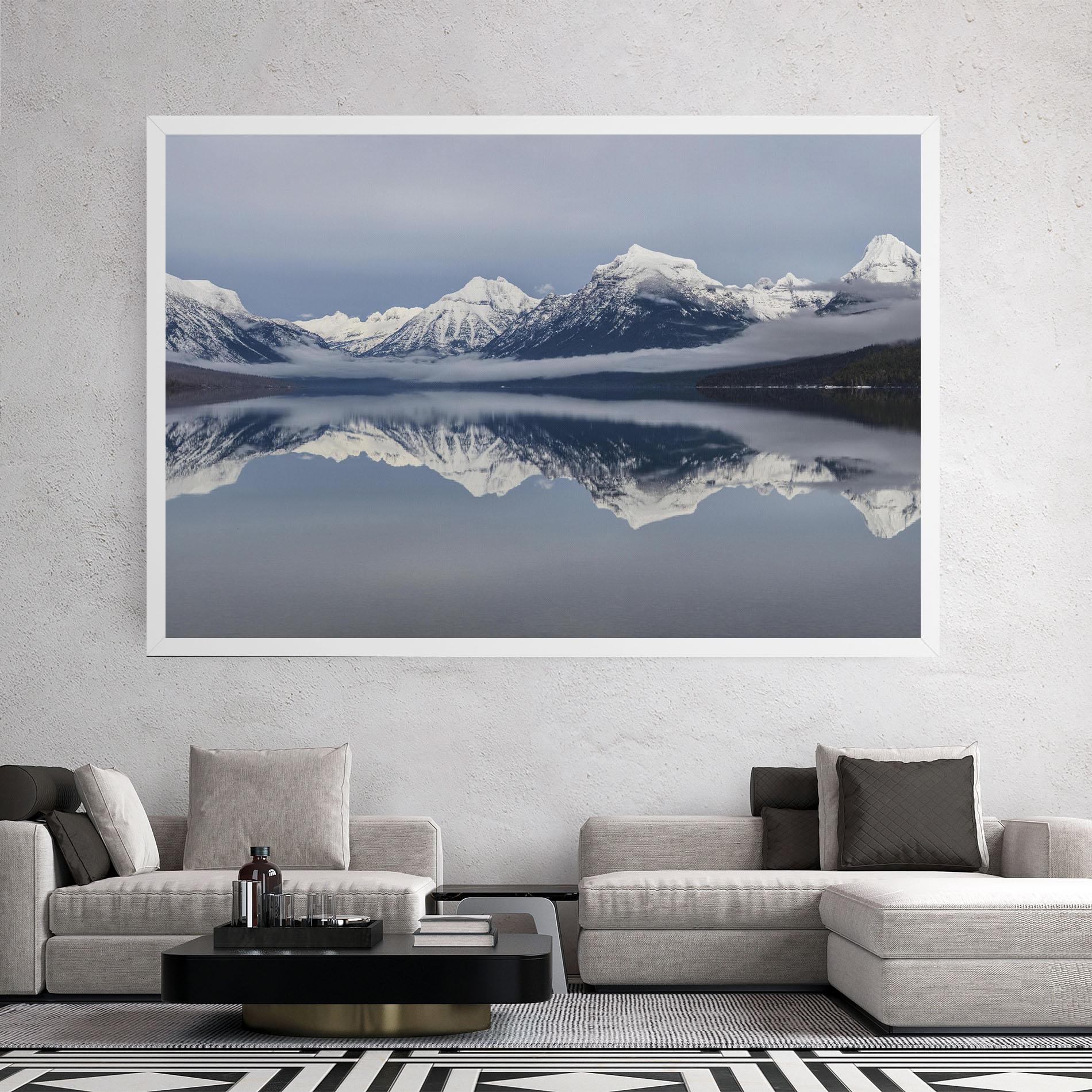 Vászonkép Beautiful Snowy Mountain mockup 2