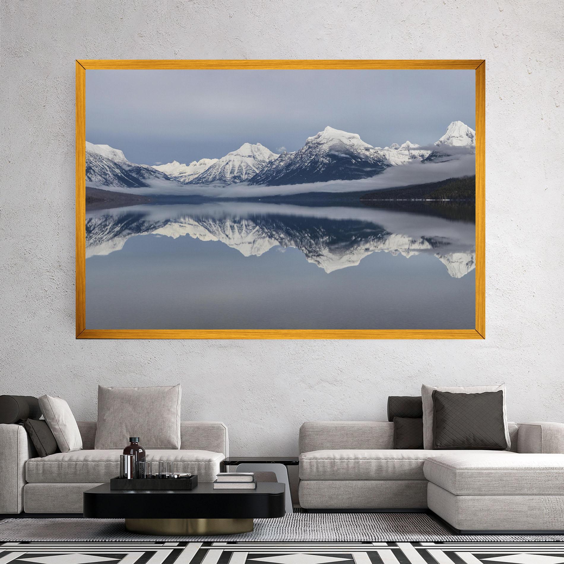 Vászonkép Beautiful Snowy Mountain mockup 2