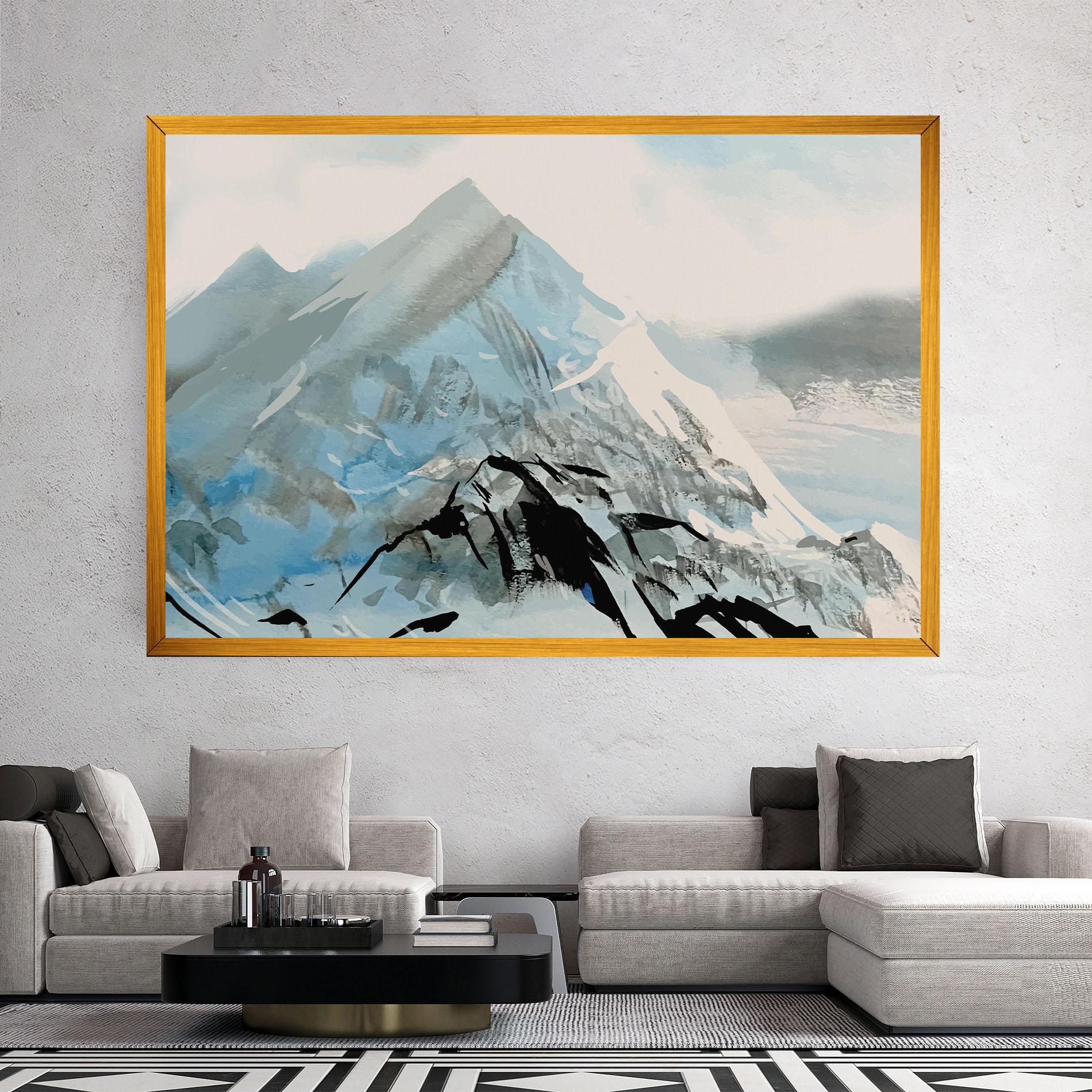 Vászonkép Blue Black Mountain mockup 2