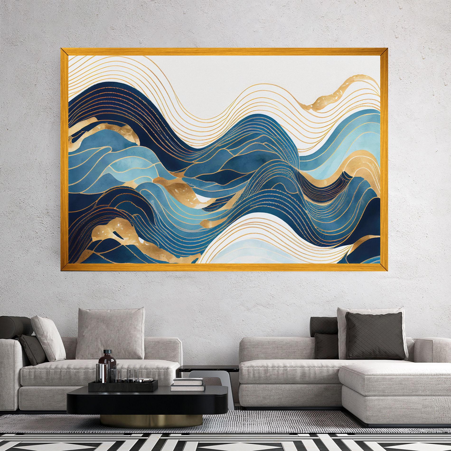 Vászonkép Blue Wave Mountain mockup 2