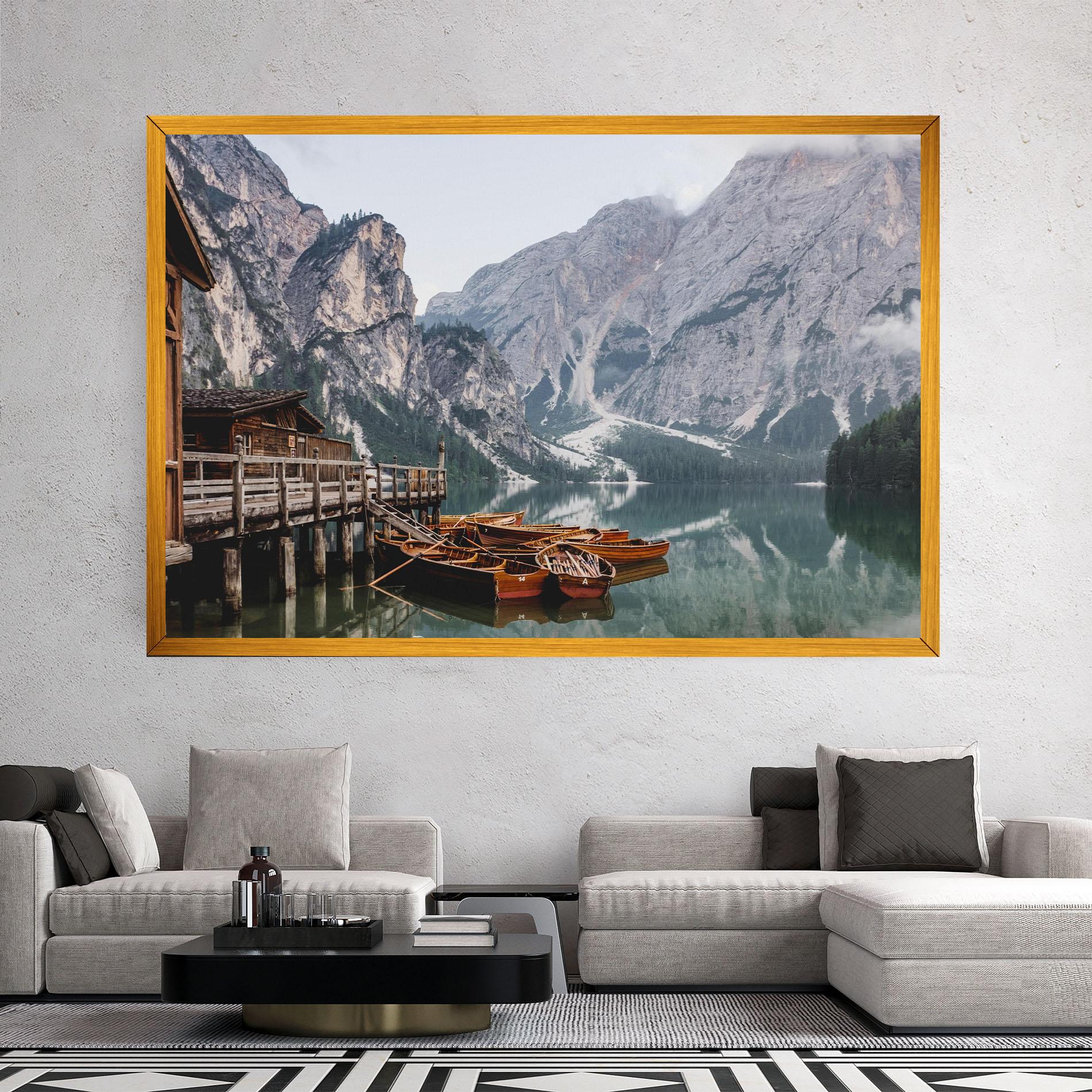 Vászonkép Cabin Lake mockup 2